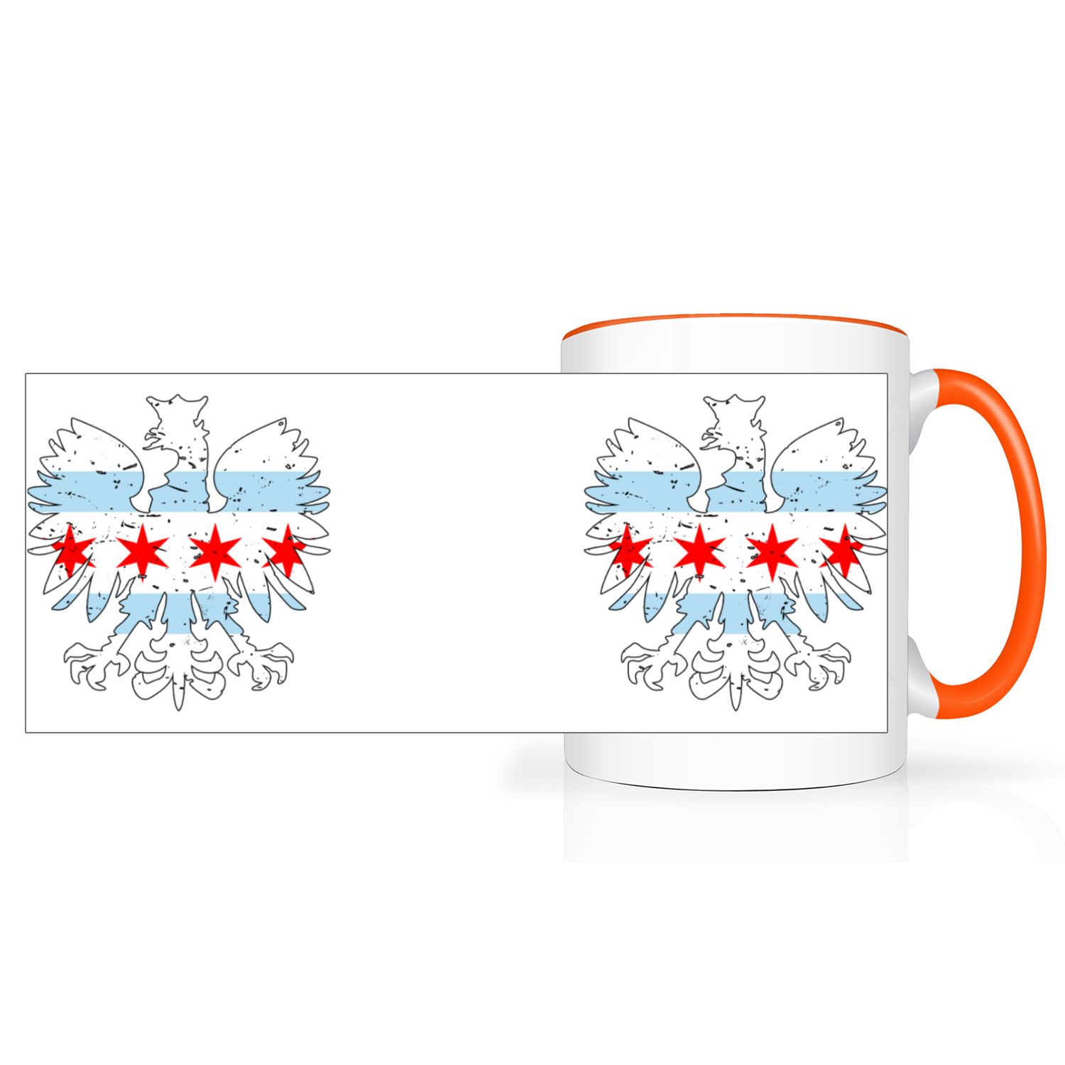 Chicago Flag Polish Eagle 2 Tone 15oz Mug