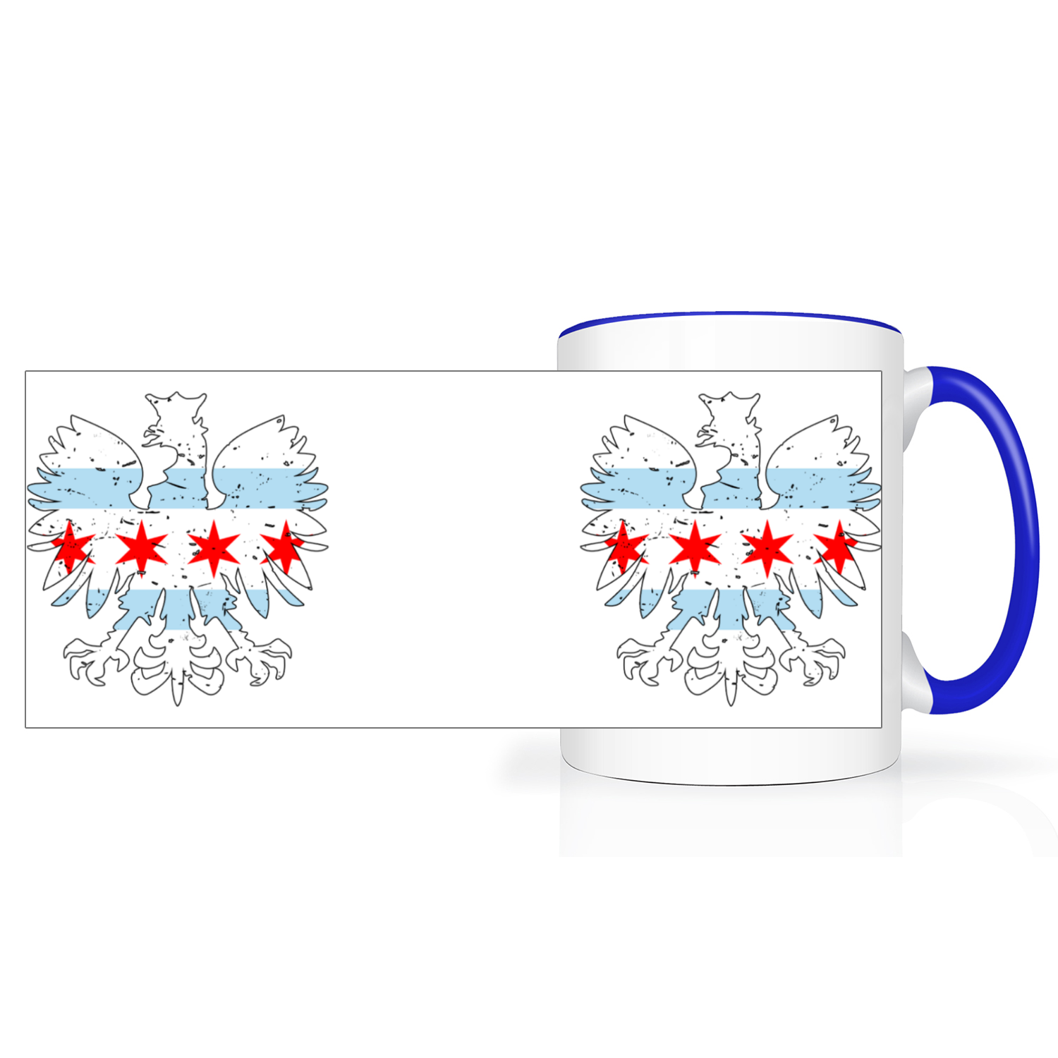 Chicago Flag Polish Eagle 2 Tone 15oz Mug