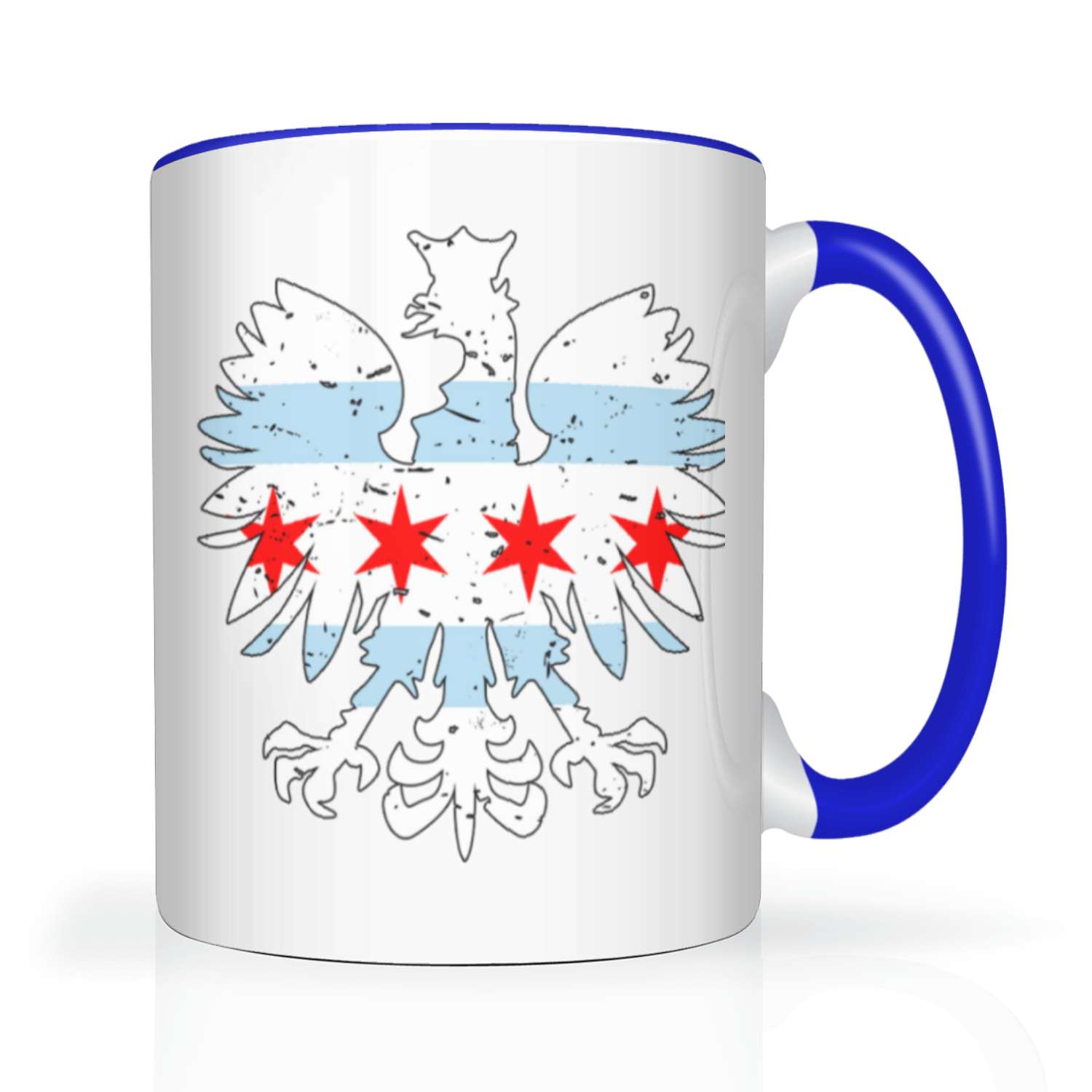 Chicago Flag Polish Eagle 2 Tone 15oz Mug