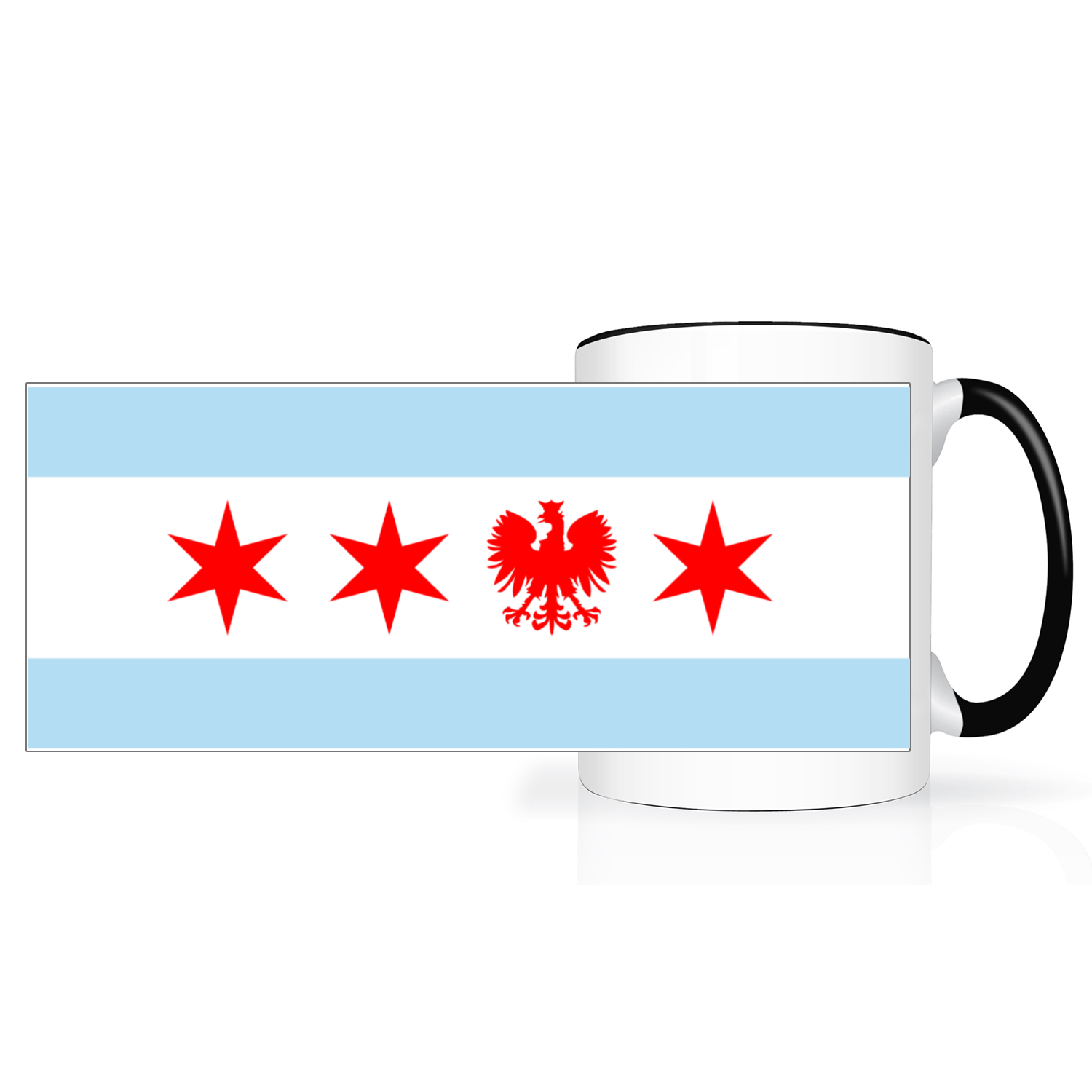 Chicago Flag Polish Single Eagle 2 Tone 15oz Mug