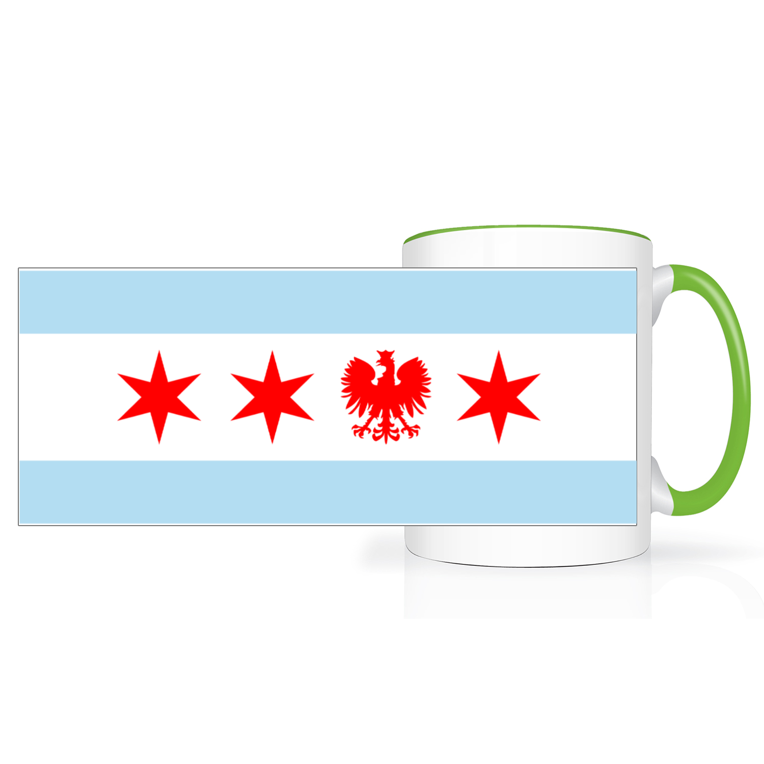 Chicago Flag Polish Single Eagle 2 Tone 15oz Mug