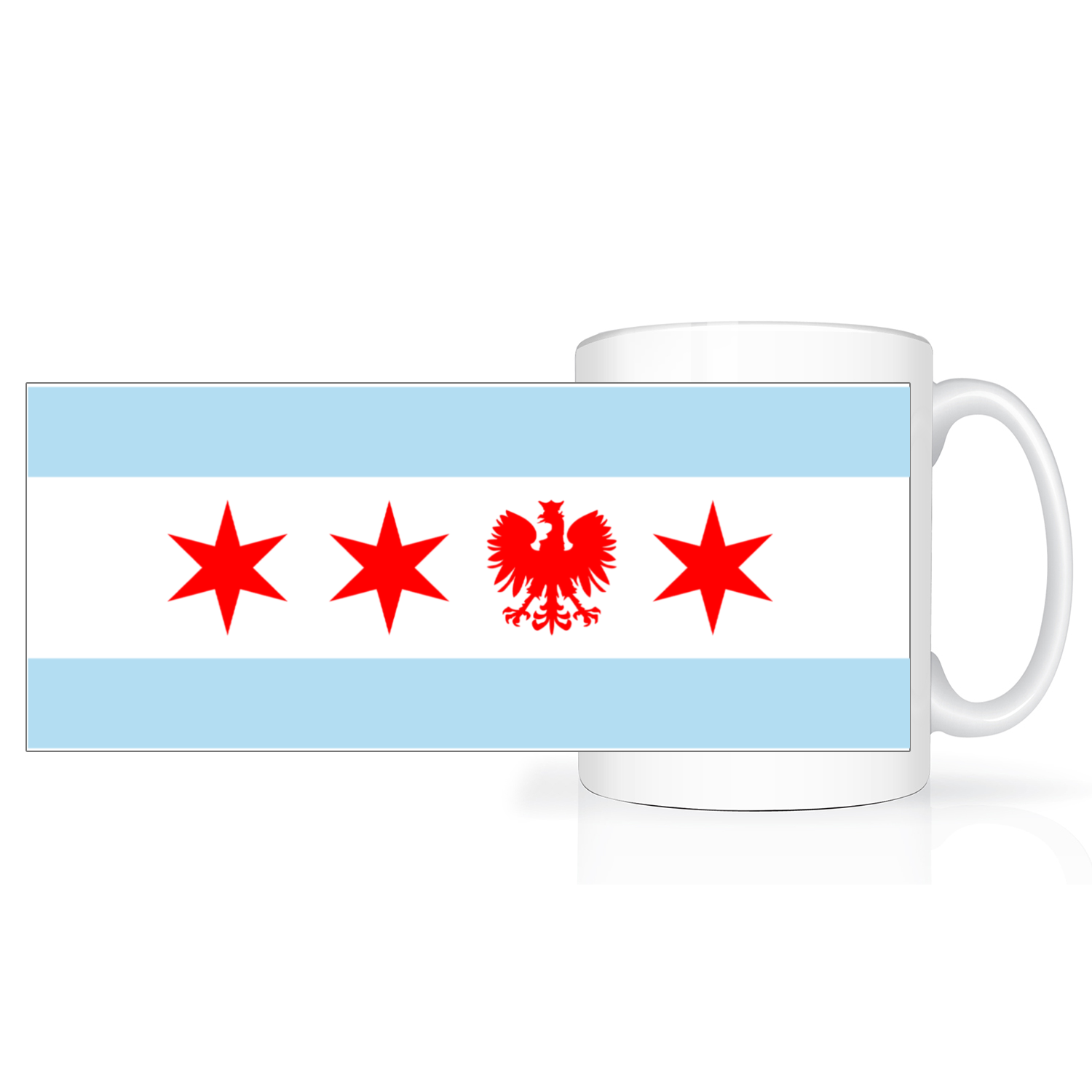 Chicago Flag Polish Single Eagle 2 Tone 15oz Mug