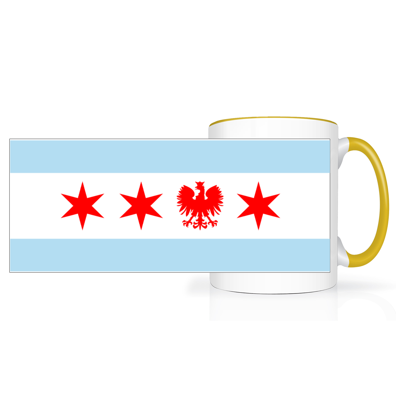 Chicago Flag Polish Single Eagle 2 Tone 15oz Mug