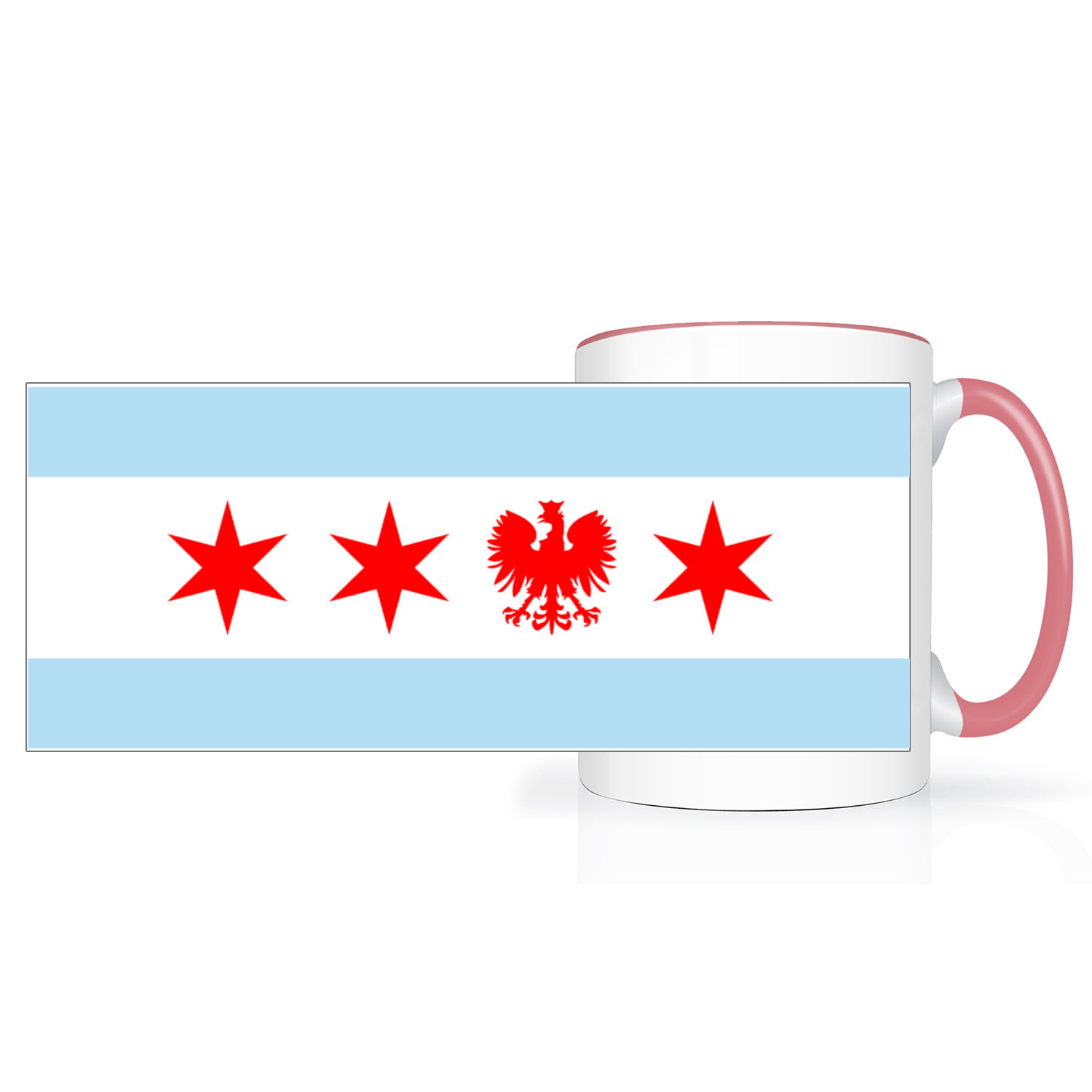Chicago Flag Polish Single Eagle 2 Tone 15oz Mug
