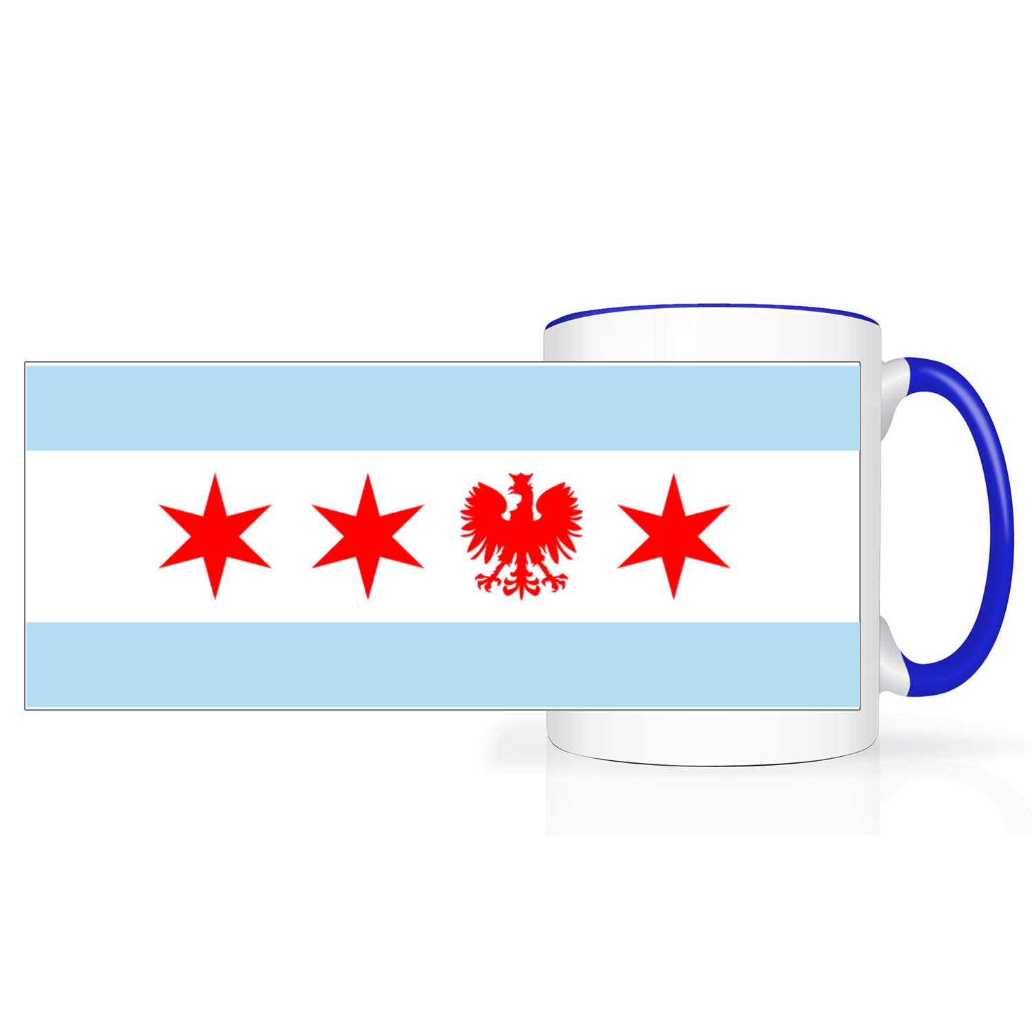 Chicago Flag Polish Single Eagle 2 Tone 15oz Mug