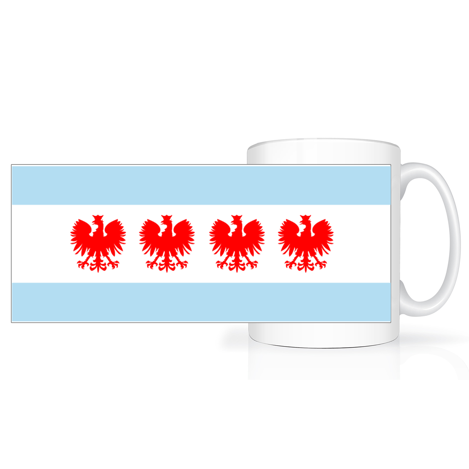 Chicago Flag Polish Four Eagle 2 Tone 15oz Mug