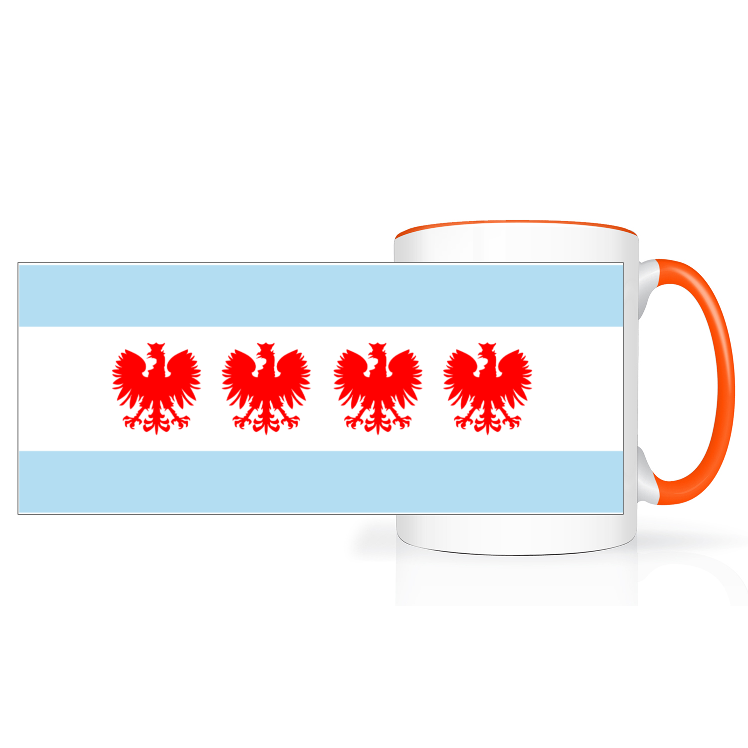 Chicago Flag Polish Four Eagle 2 Tone 15oz Mug
