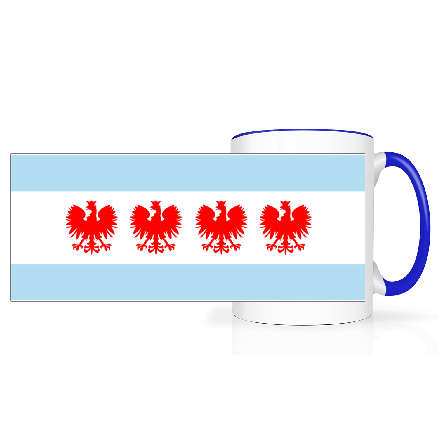 Chicago Flag Polish Four Eagle 2 Tone 15oz Mug