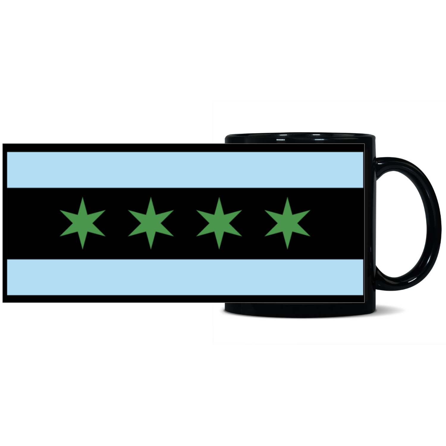 Chicago Flag St. Patty’s 11oz Black Patch Mug