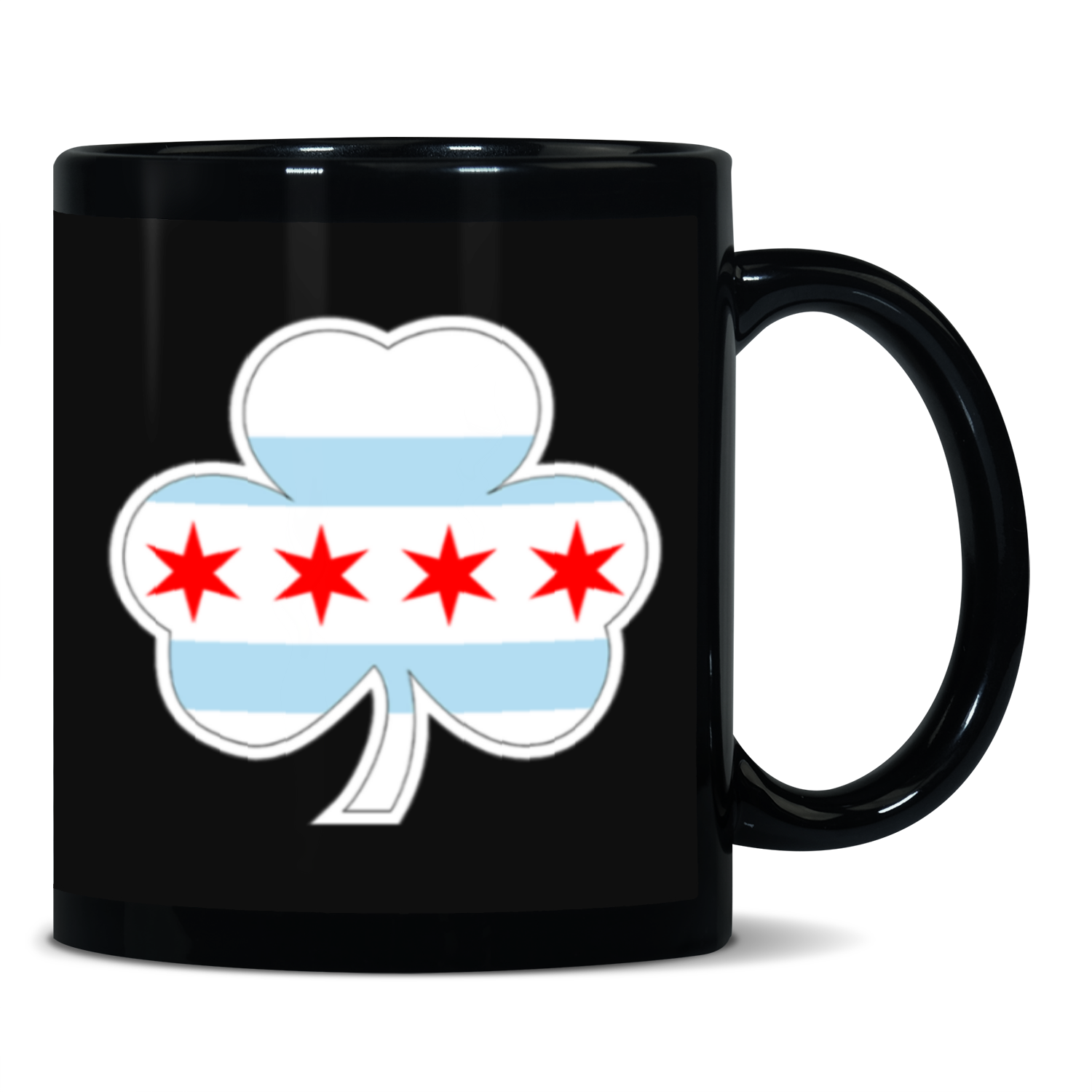 Chicago Flag Shamrock St. Patty’s 11oz Black Patch Mug