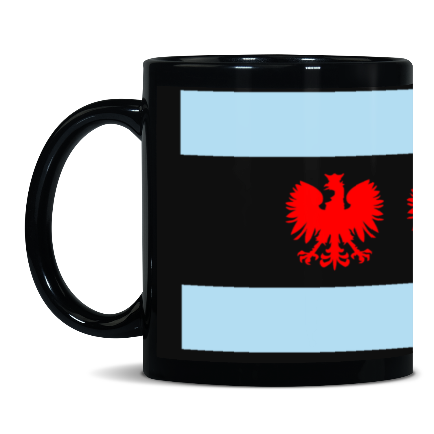Chicago Flag Polish Four Eagle Black Patch 11oz Mug