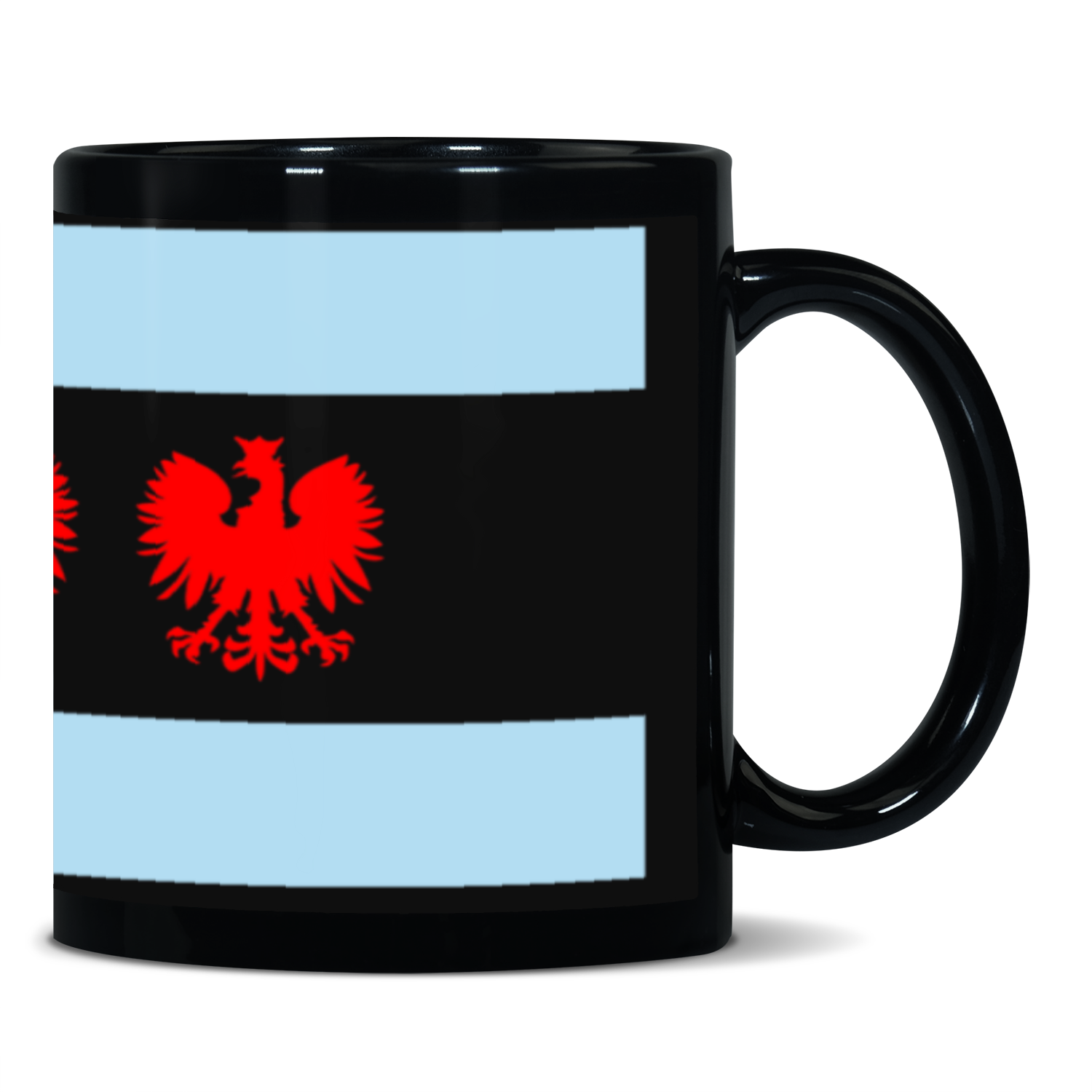 Chicago Flag Polish Four Eagle Black Patch 11oz Mug