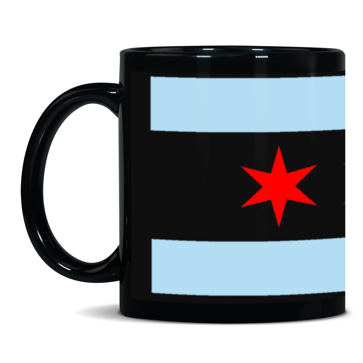 Chicago Flag Polish Single Eagle Black Patch 11oz Mug
