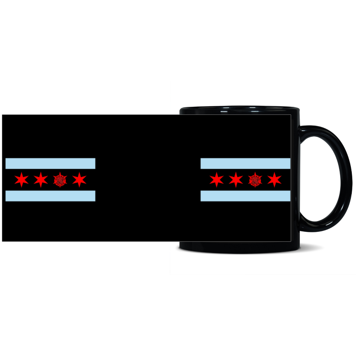 Chicago PD Flag Black Patch 11oz Mug