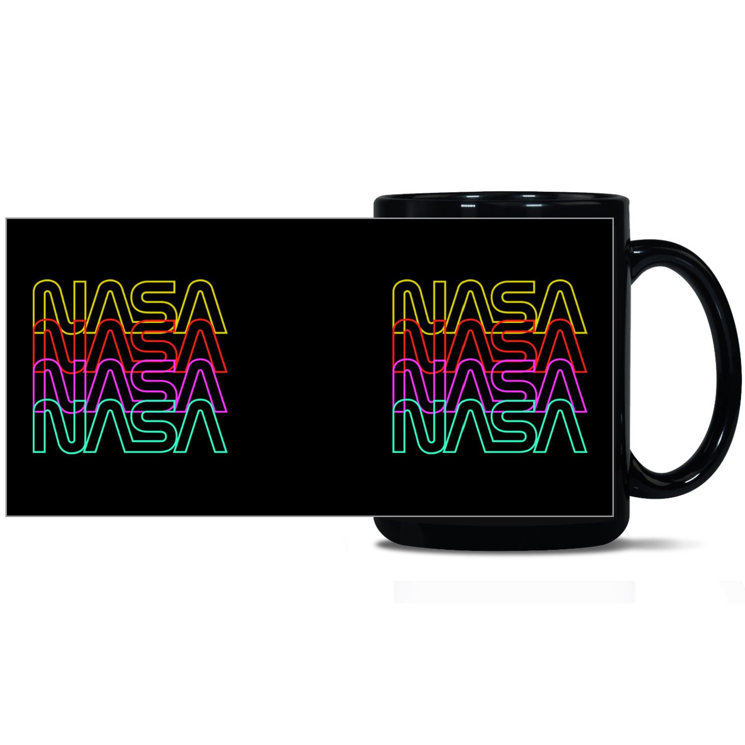 NASA Worm 15oz Black Patch Mug