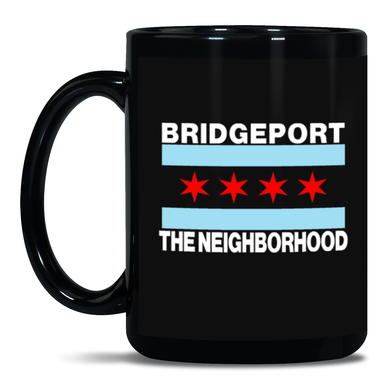 Chicago Flag Bridgeport Black Patch 15oz Mug