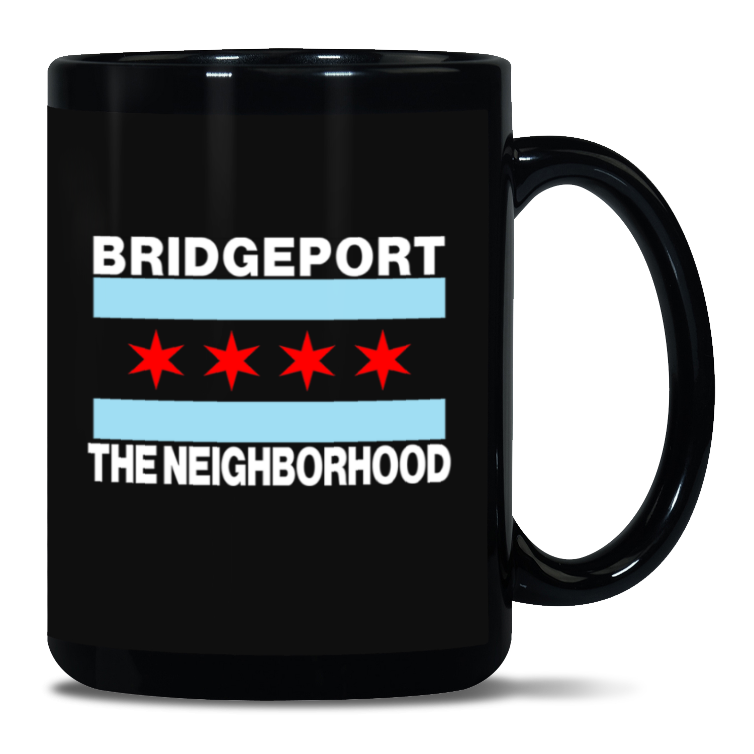 Chicago Flag Bridgeport Black Patch 15oz Mug
