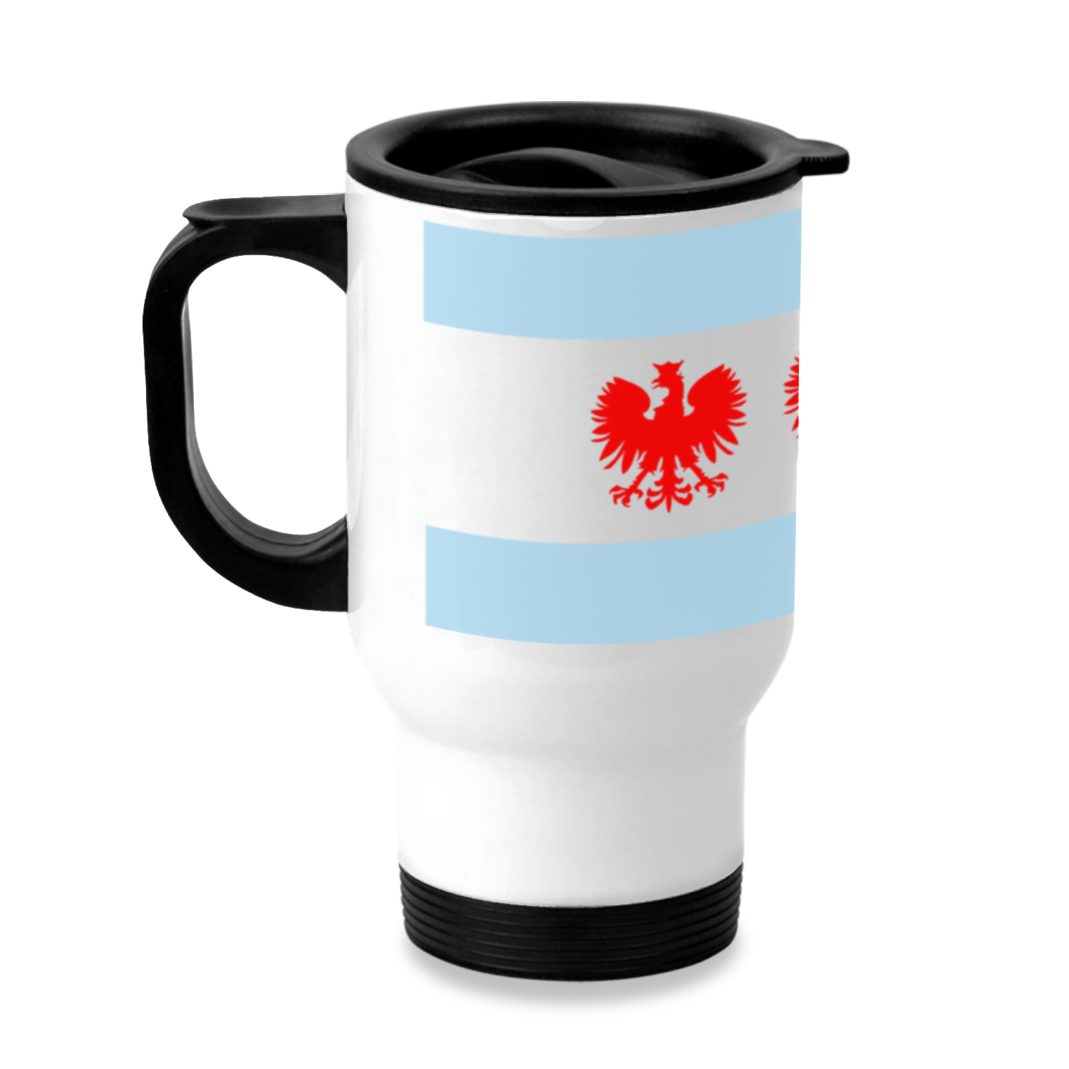 Chicago Flag Polish Four Eagle Travel Mug