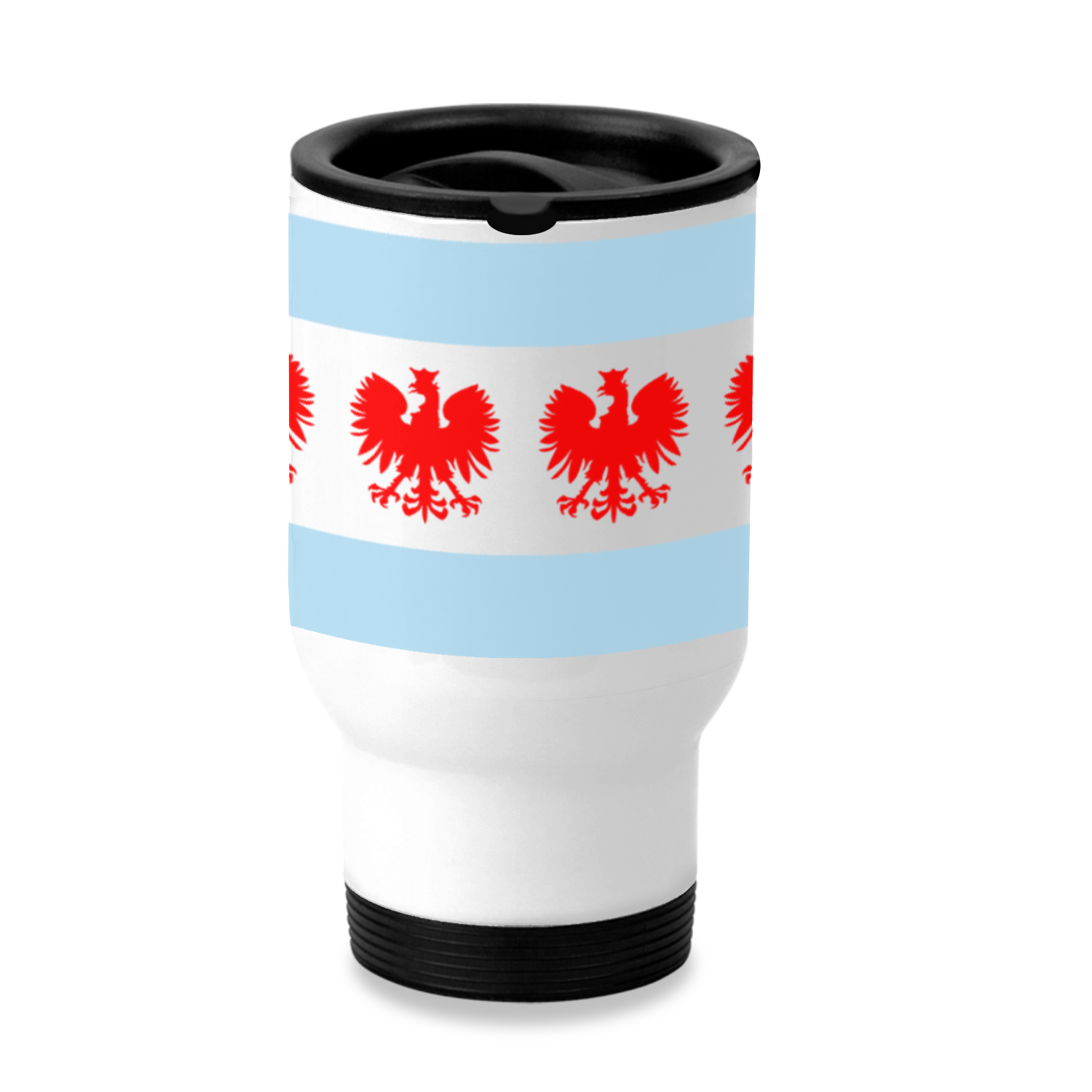 Chicago Flag Polish Four Eagle Travel Mug
