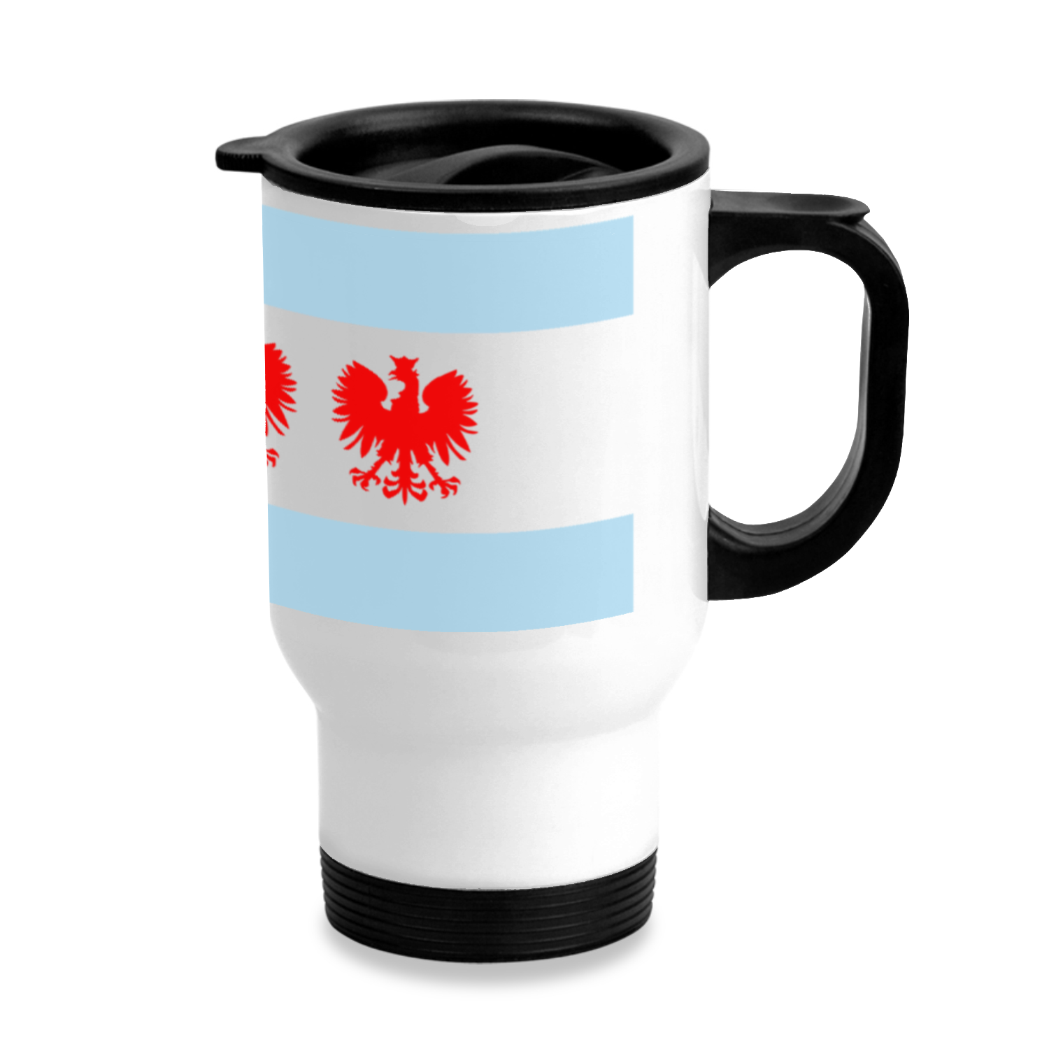 Chicago Flag Polish Four Eagle Travel Mug