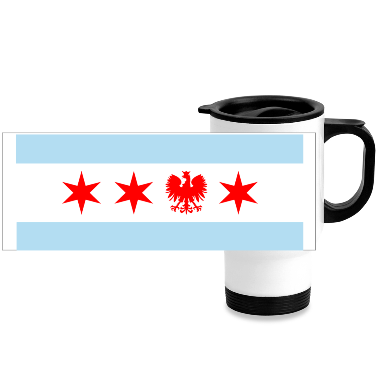 Chicago Flag Polish Single Eagle Travel Mug