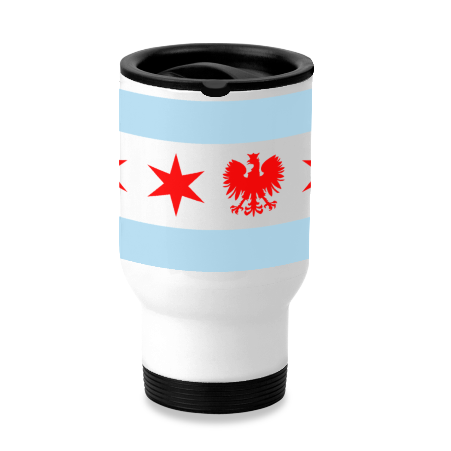Chicago Flag Polish Single Eagle Travel Mug