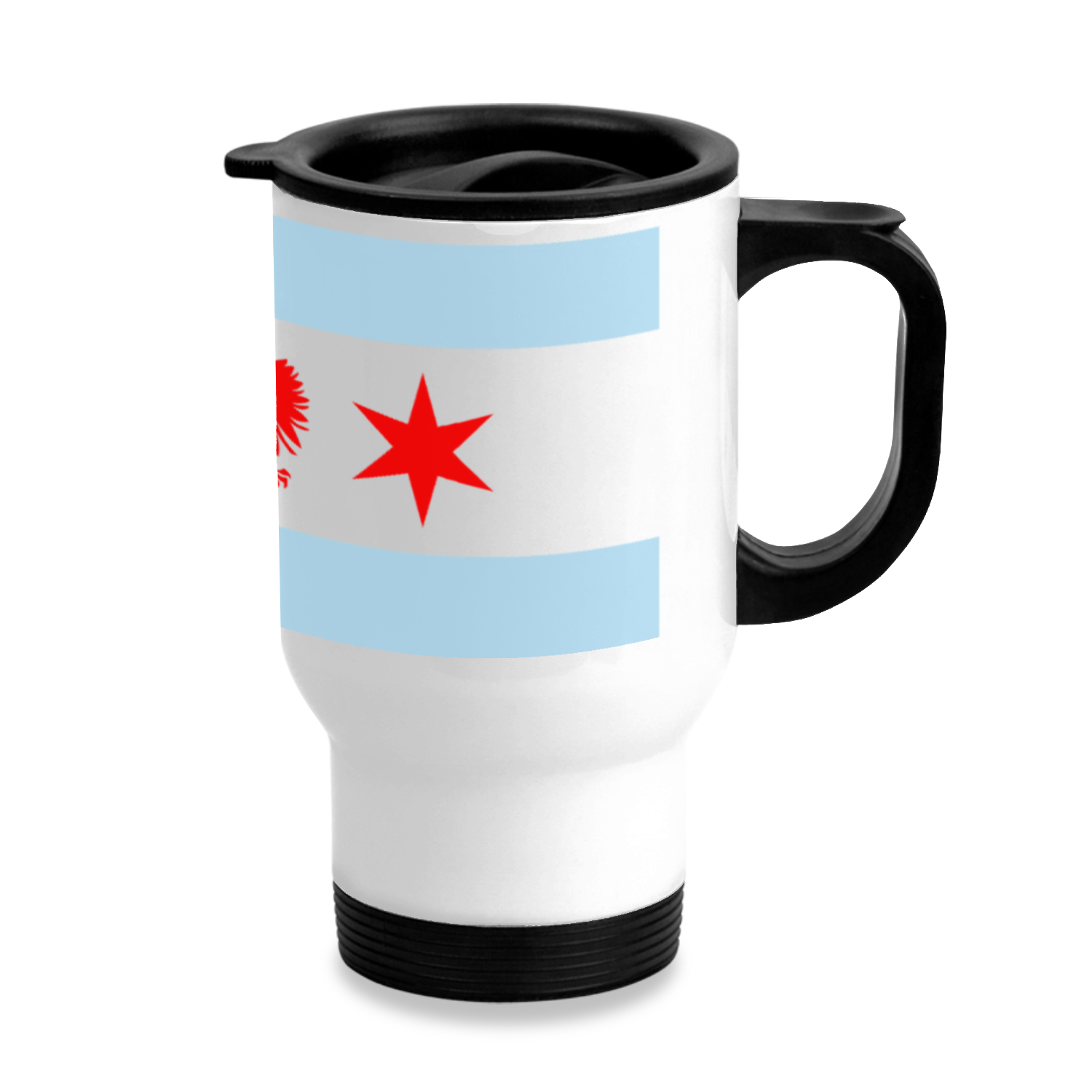 Chicago Flag Polish Single Eagle Travel Mug