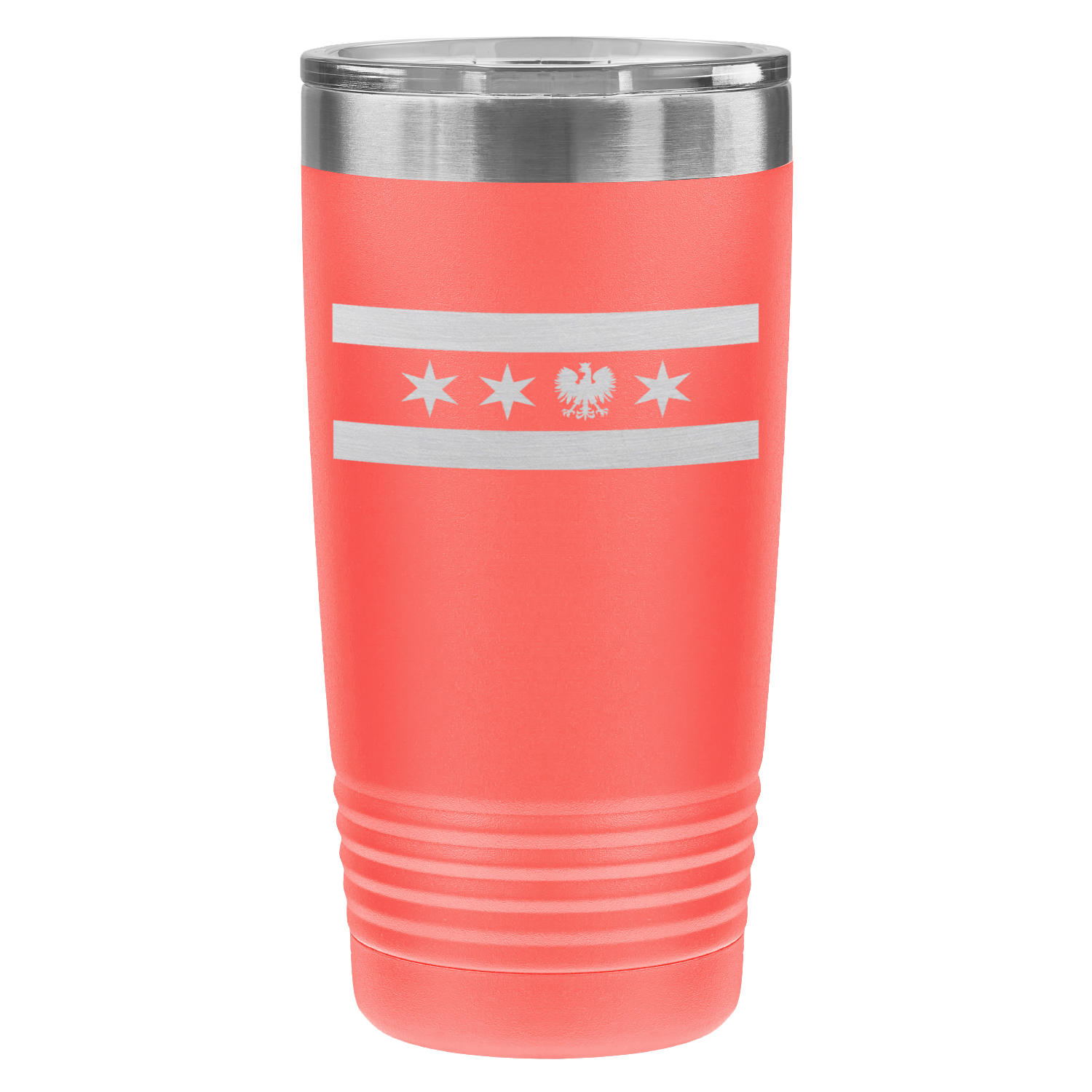 Chicago Flag Polish Single Eagle 20oz Lazer Tumbler