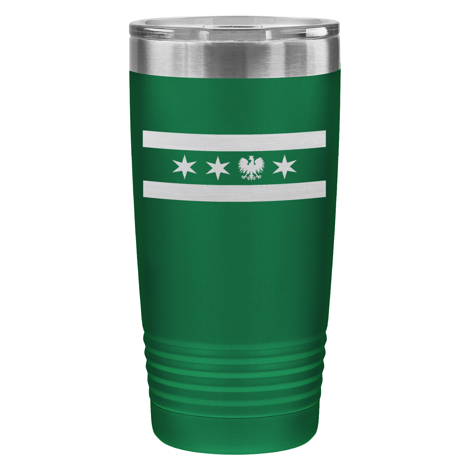 Chicago Flag Polish Single Eagle 20oz Lazer Tumbler