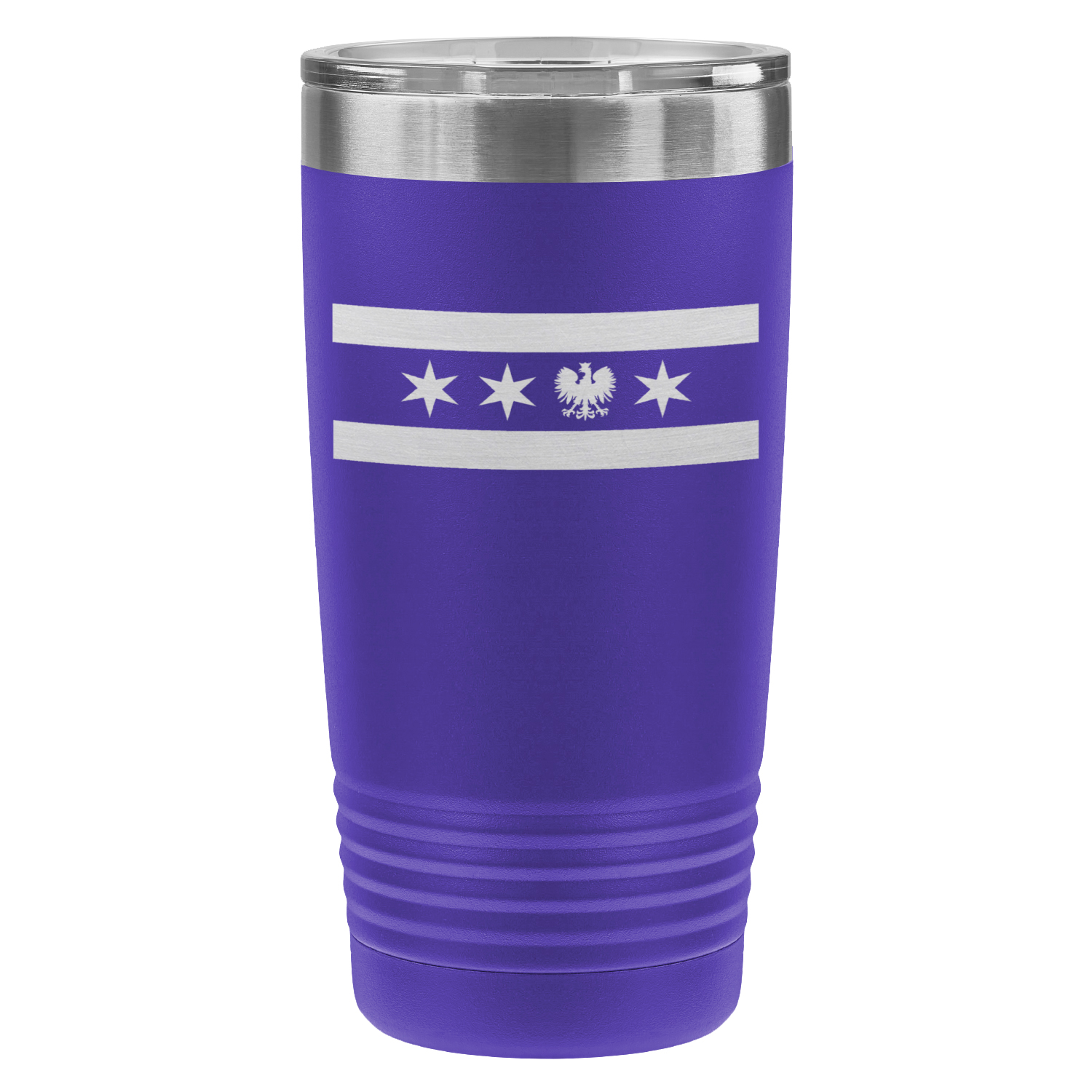 Chicago Flag Polish Single Eagle 20oz Lazer Tumbler