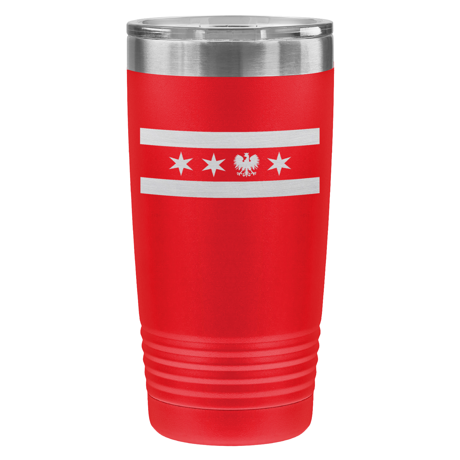 Chicago Flag Polish Single Eagle 20oz Lazer Tumbler