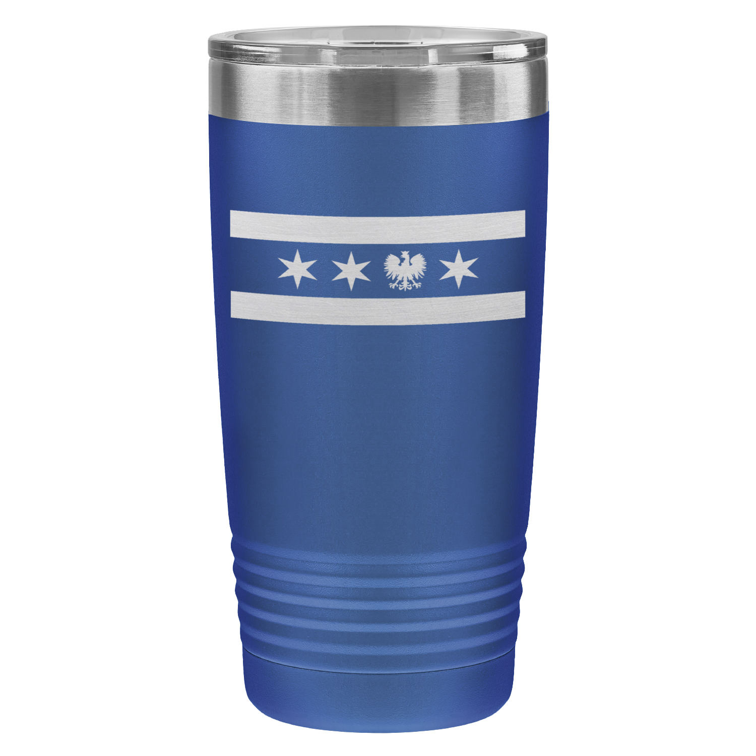 Chicago Flag Polish Single Eagle 20oz Lazer Tumbler