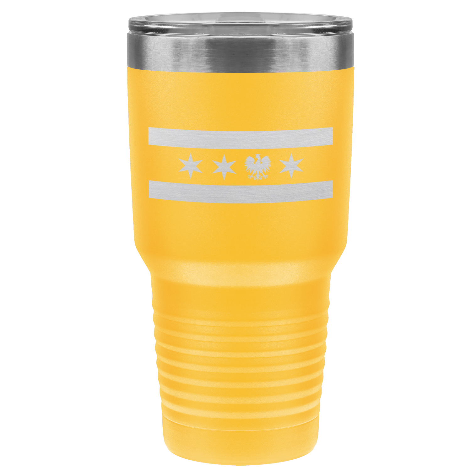 Chicago Flag Polish Single Eagle 30oz Lazer Tumbler