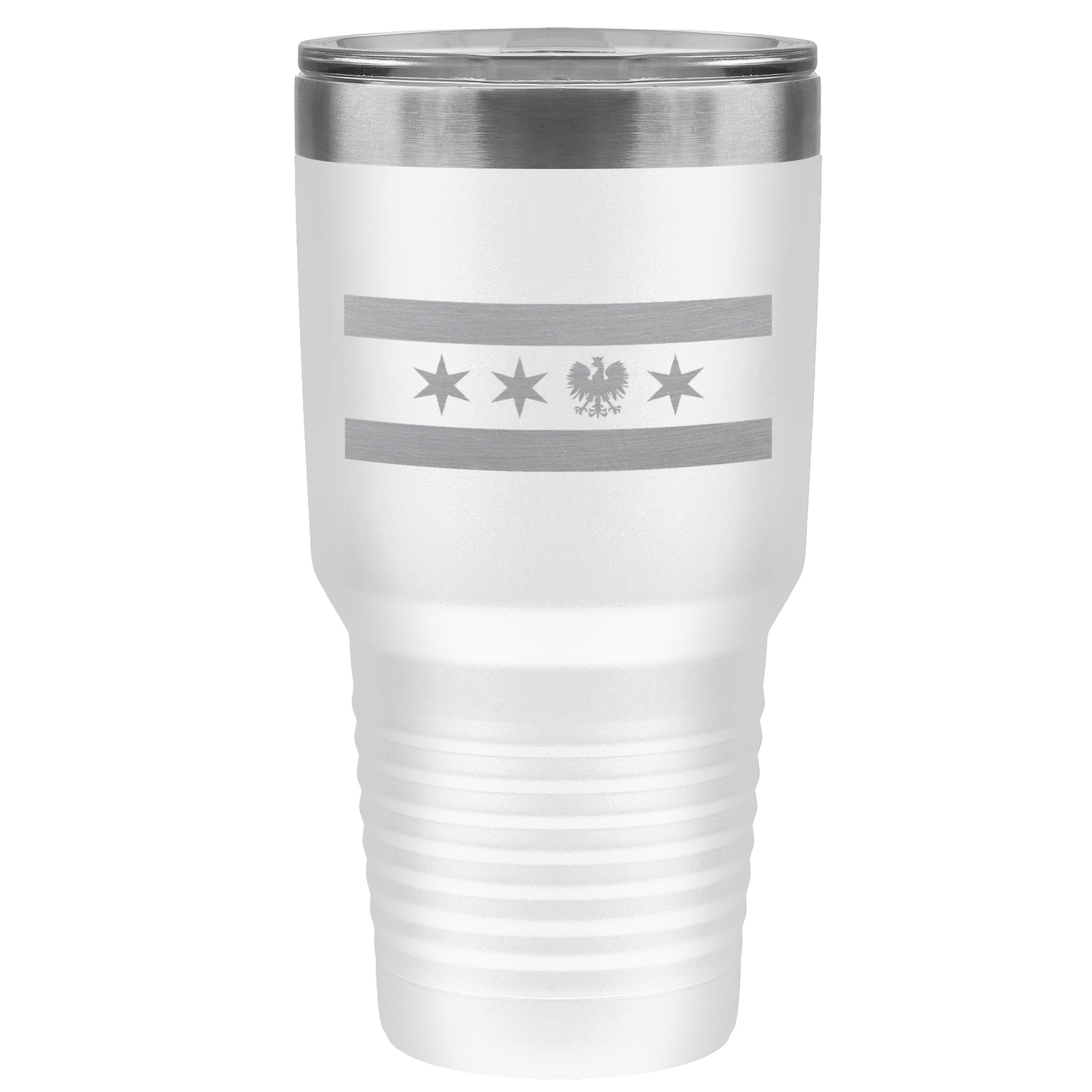 Chicago Flag Polish Single Eagle 30oz Lazer Tumbler