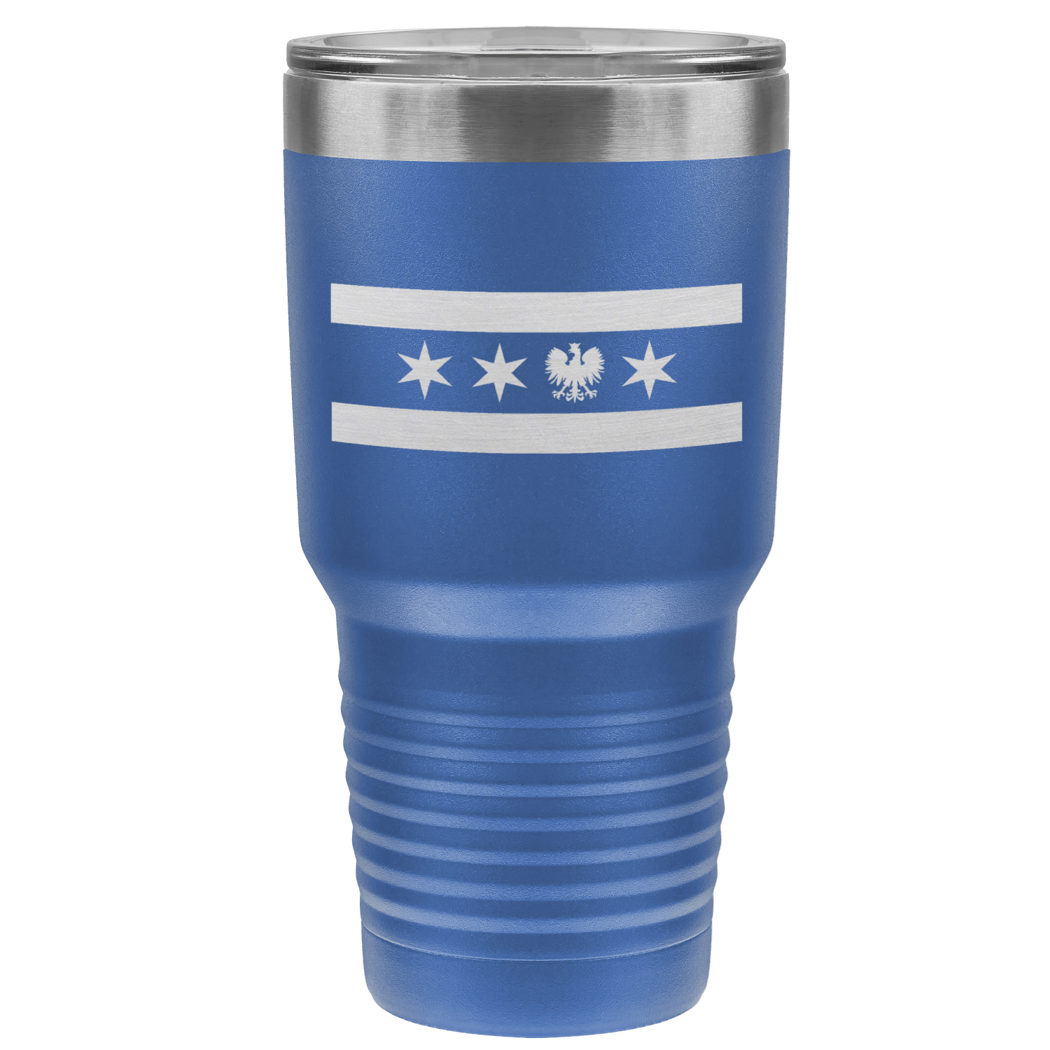 Chicago Flag Polish Single Eagle 30oz Lazer Tumbler