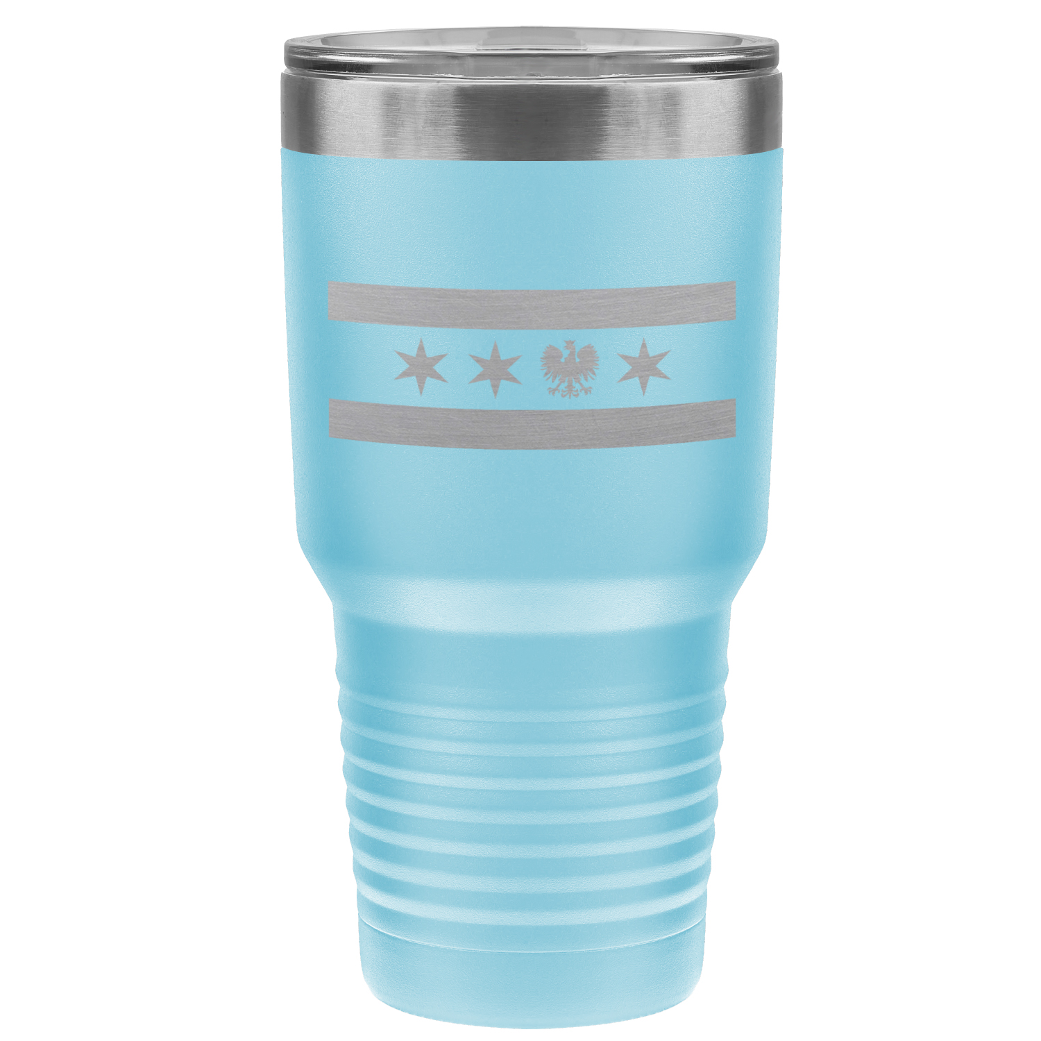 Chicago Flag Polish Single Eagle 30oz Lazer Tumbler