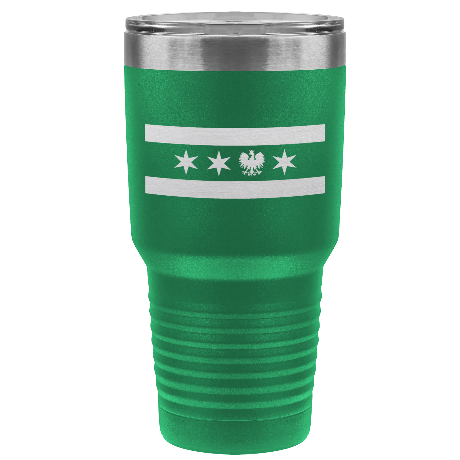 Chicago Flag Polish Single Eagle 30oz Lazer Tumbler