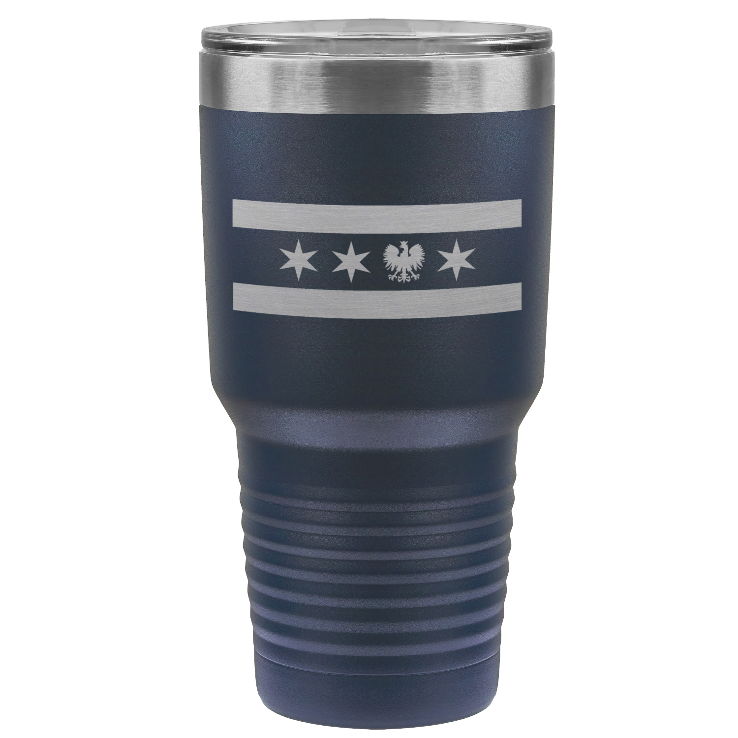 Chicago Flag Polish Single Eagle 30oz Lazer Tumbler