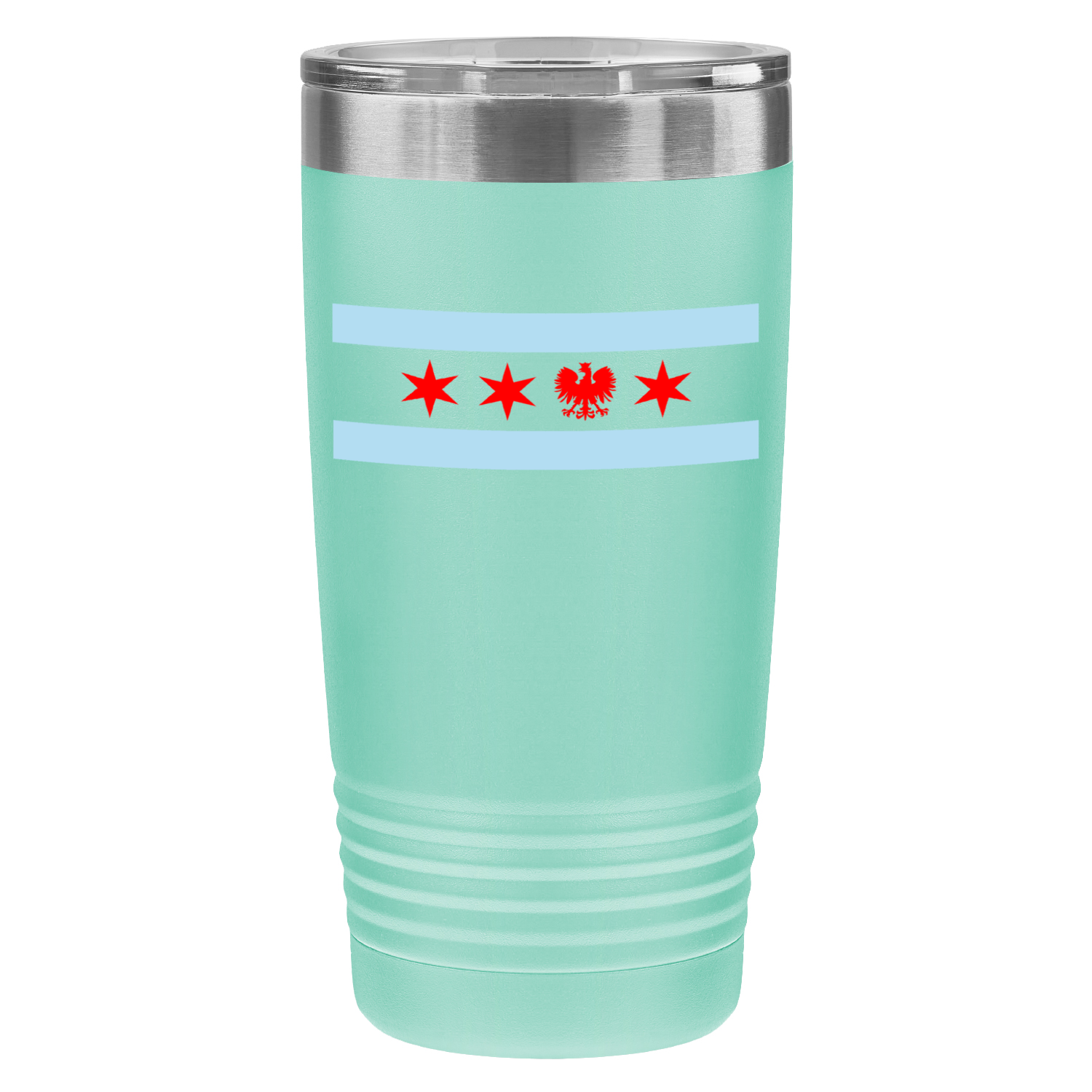 Chicago Flag Polish Single Eagle 20oz UV Tumbler