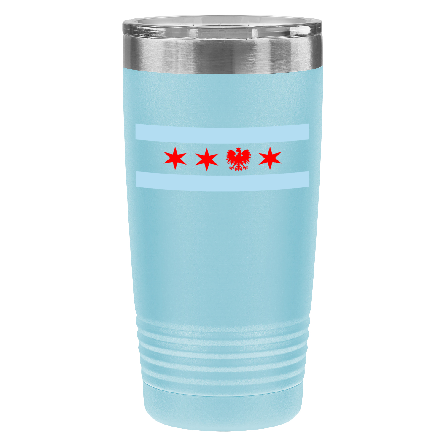 Chicago Flag Polish Single Eagle 20oz UV Tumbler
