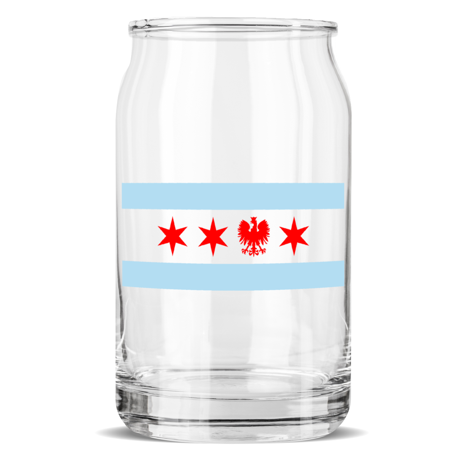 Chicago Flag Polish Single Eagle Sculptured Glass