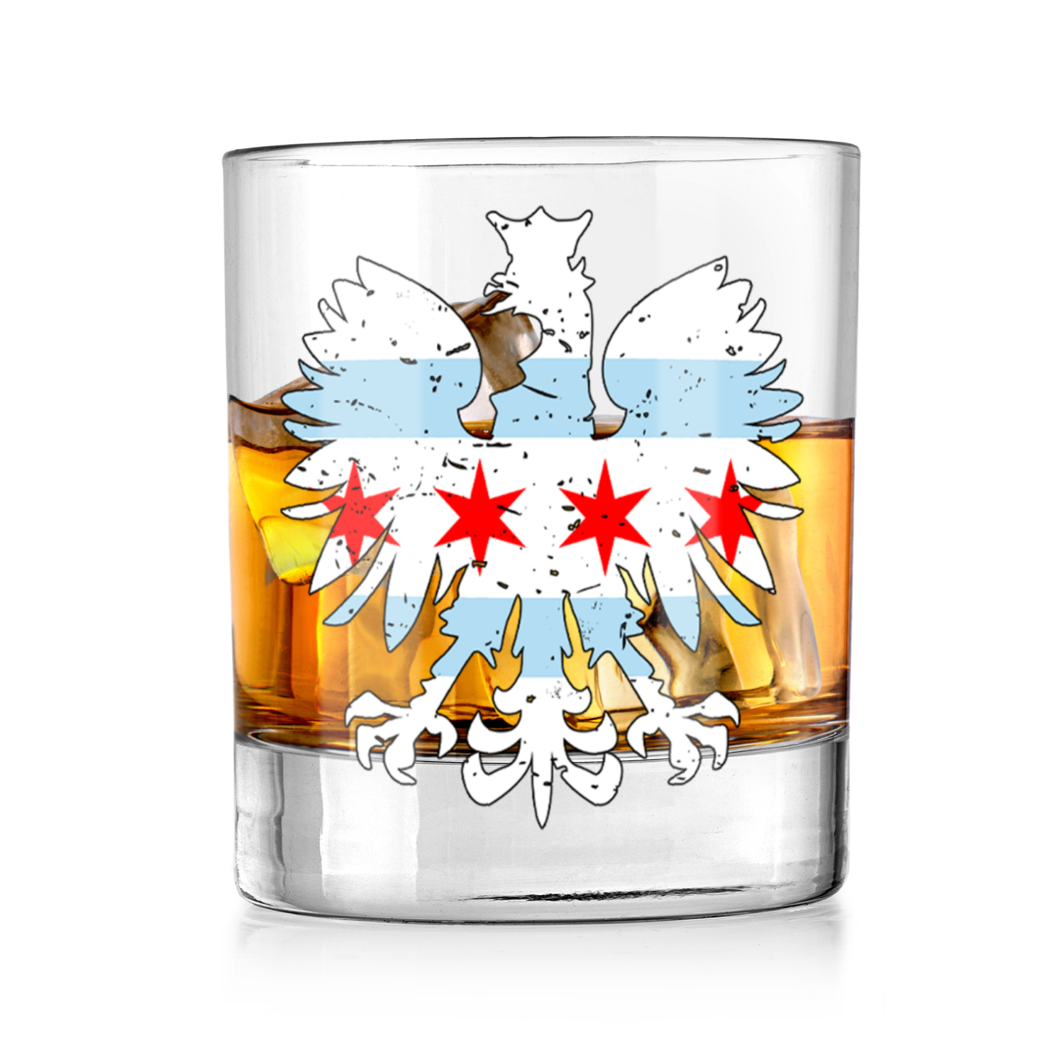 Chicago Flag Polish Eagle Whiskey Tumbler