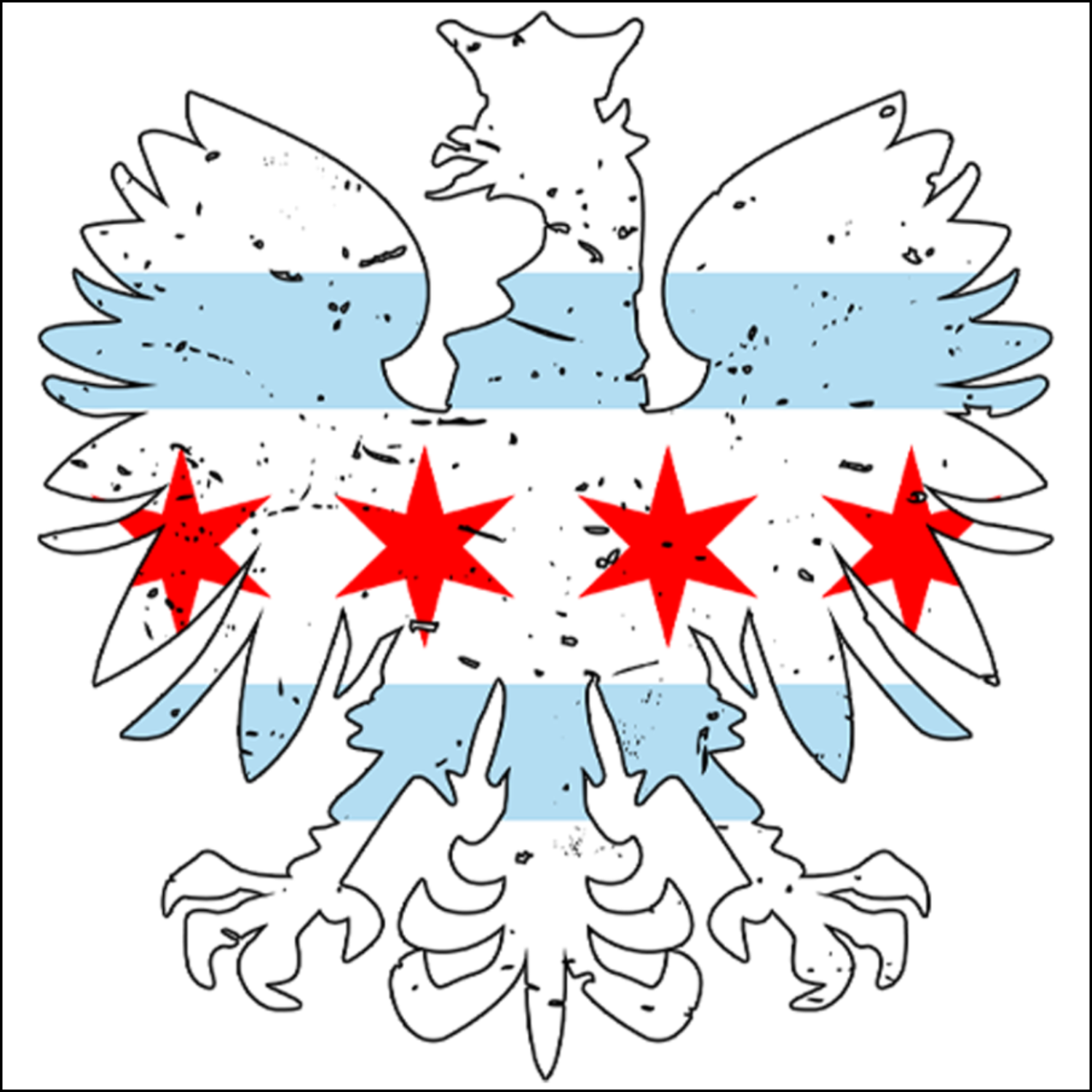 Chicago Flag Polish Eagle Whiskey Tumbler