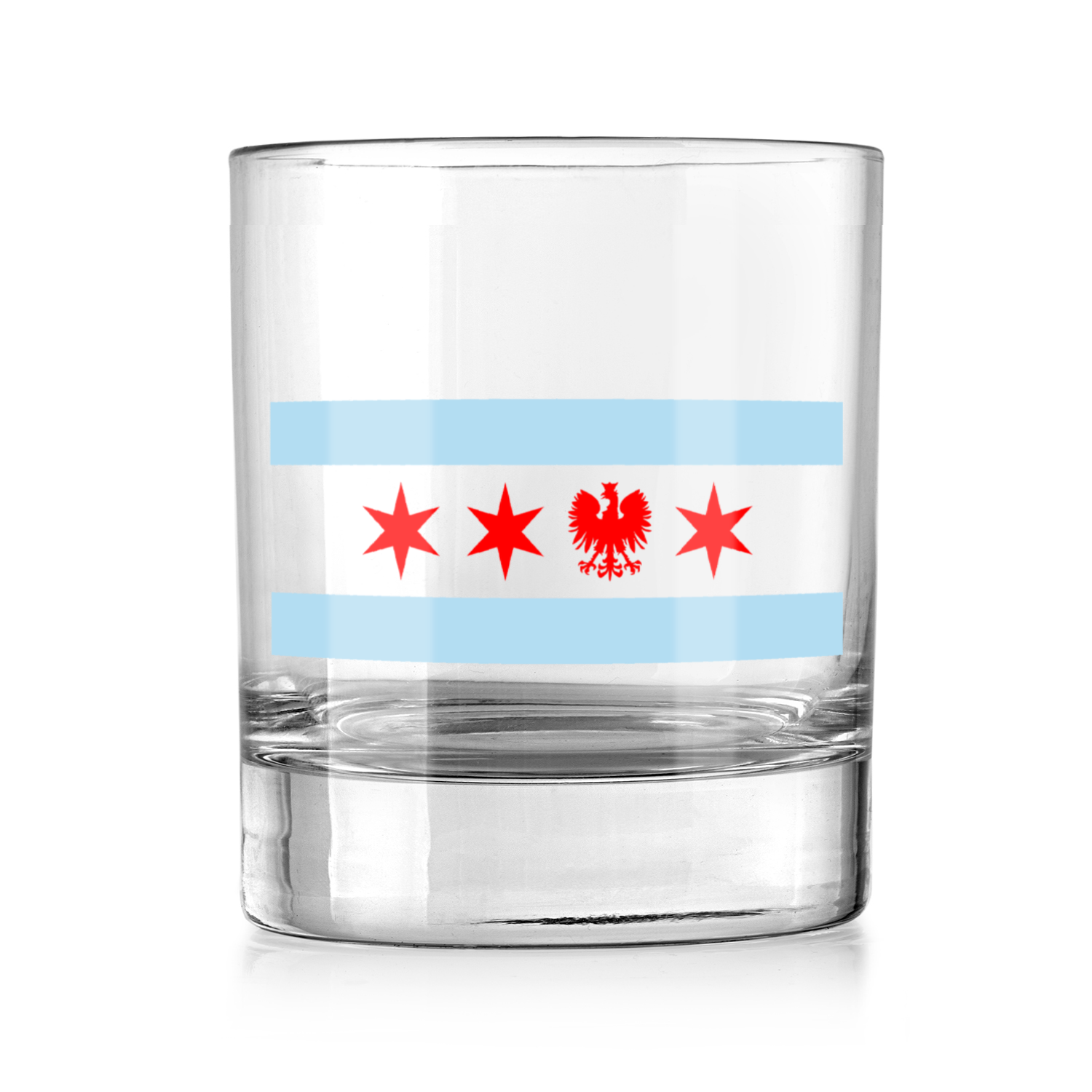 Chicago Flag Polish Single Eagle Whiskey Tumbler
