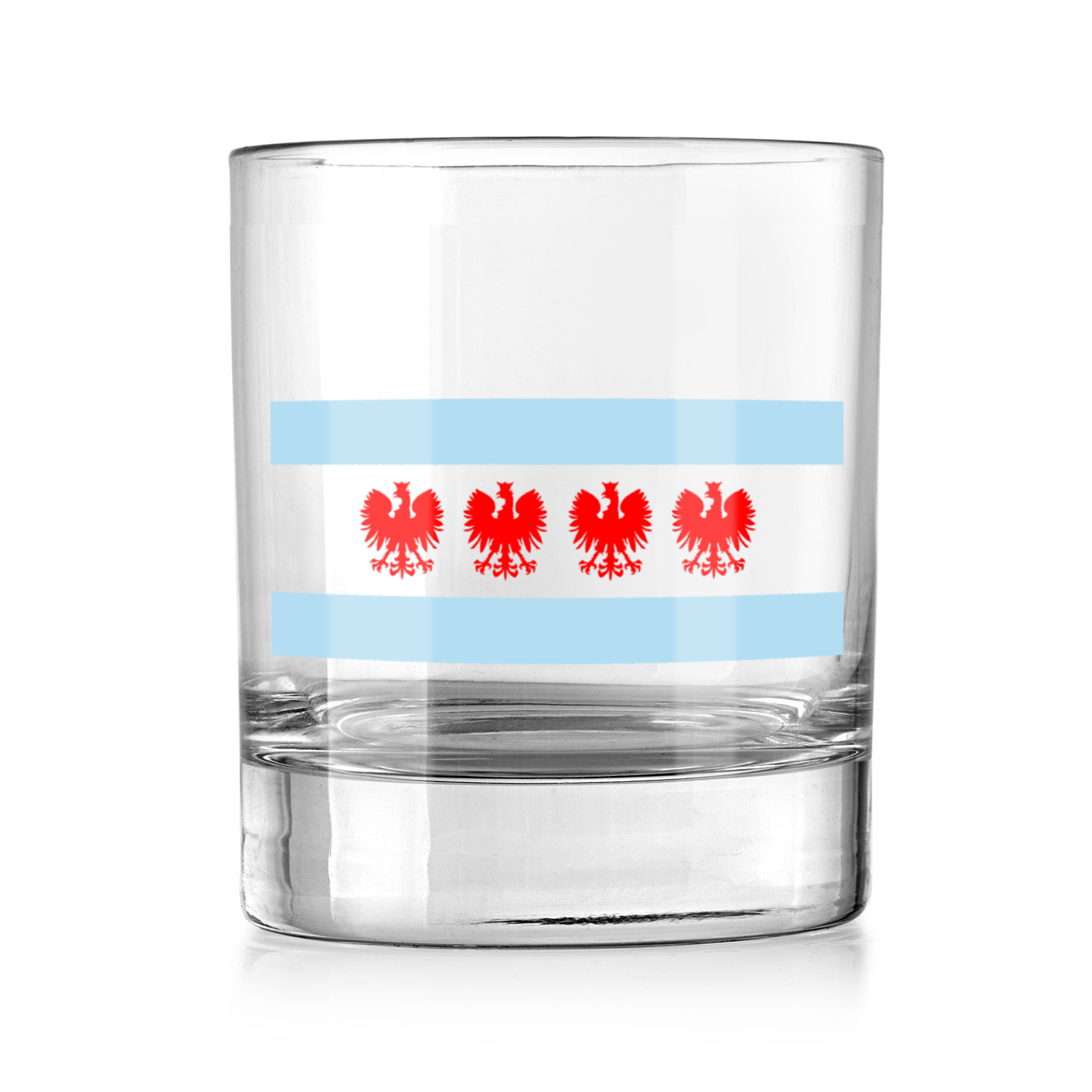 Chicago Flag Polish Four Eagle Whiskey Tumbler