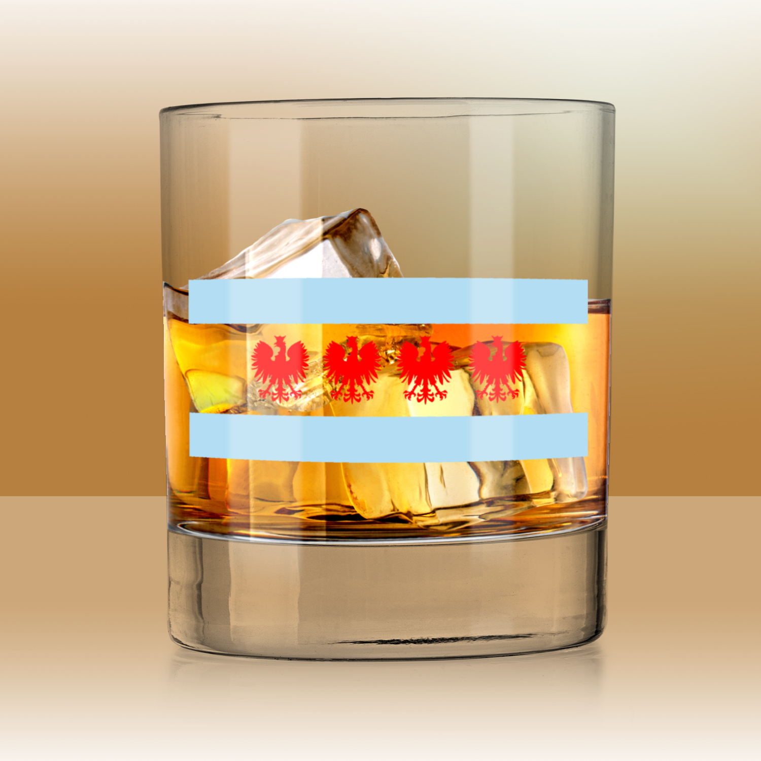 Chicago Flag Polish Four Eagle Whiskey Tumbler