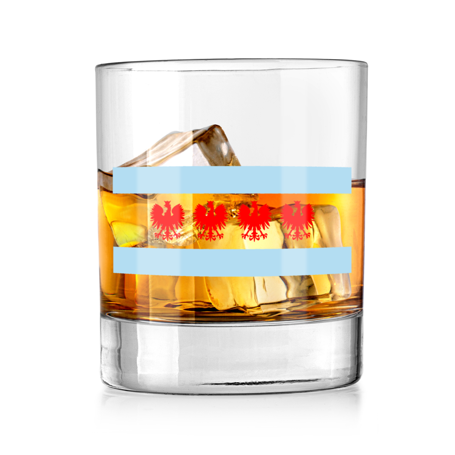 Chicago Flag Polish Four Eagle Whiskey Tumbler