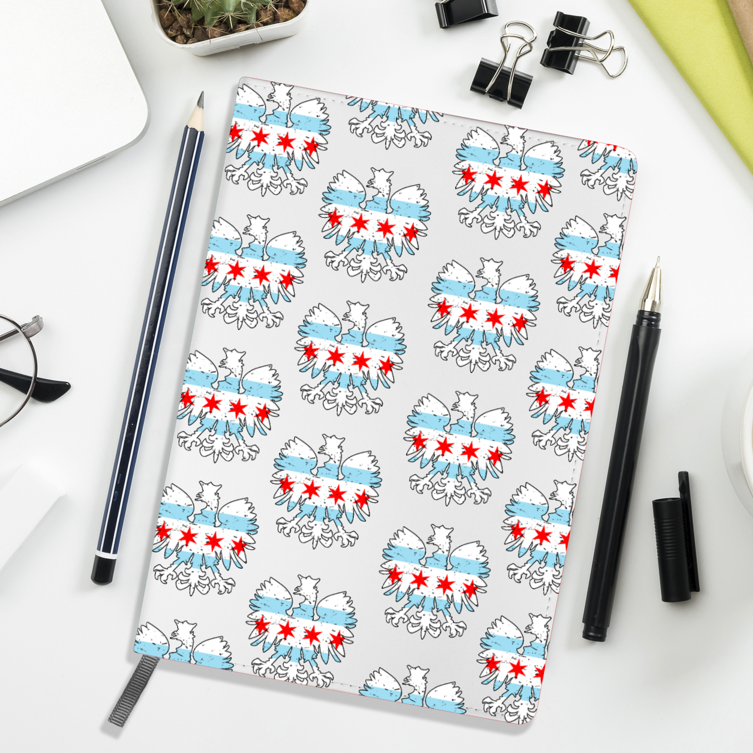 Chicago Flag Polish Eagle A5 Journal