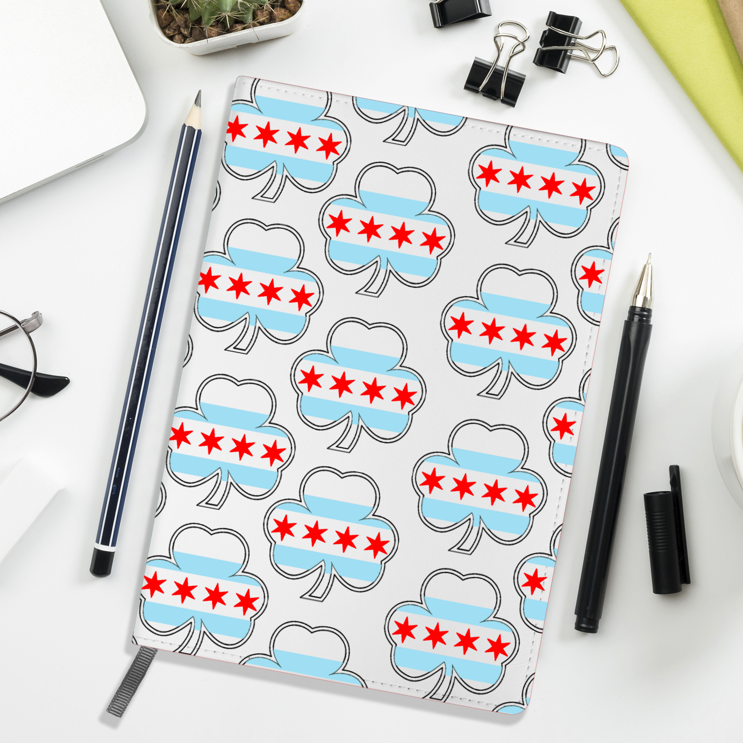 Chicago Flag Shamrock St. Patty’s A5 journal