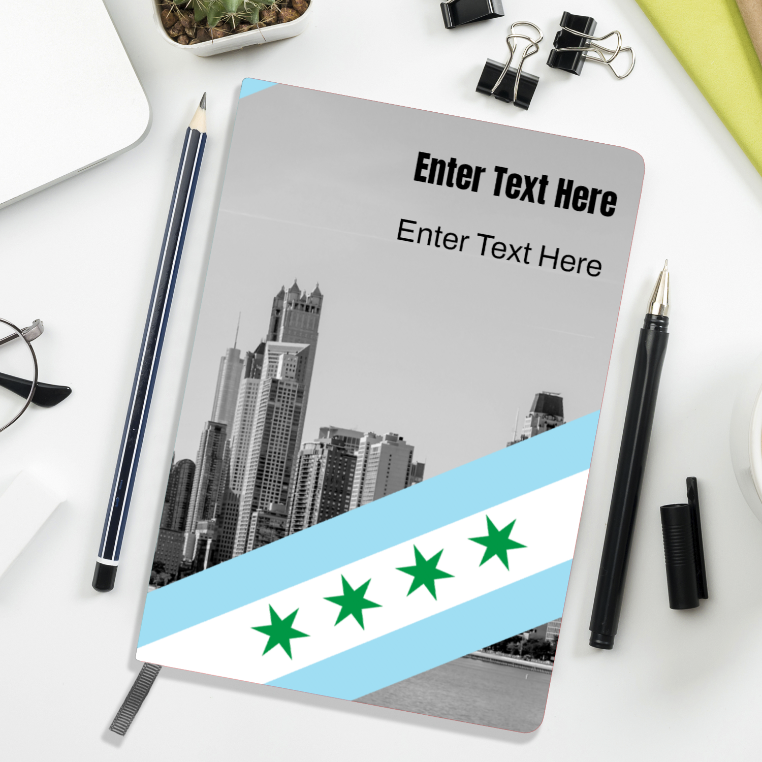 Chicago Flag St. Patty's A5 Personalized Journal